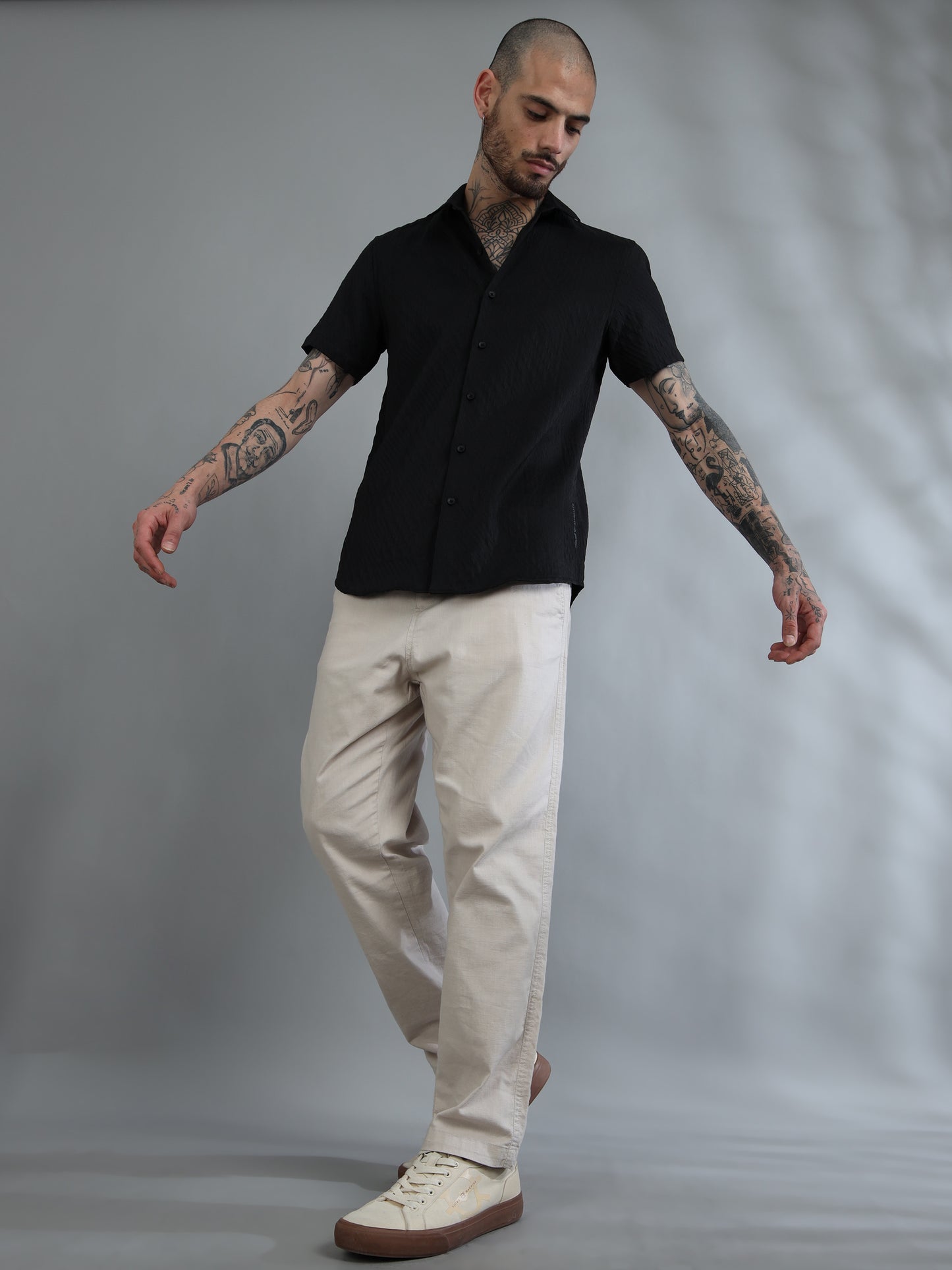 Greenland Black Solid Shirt