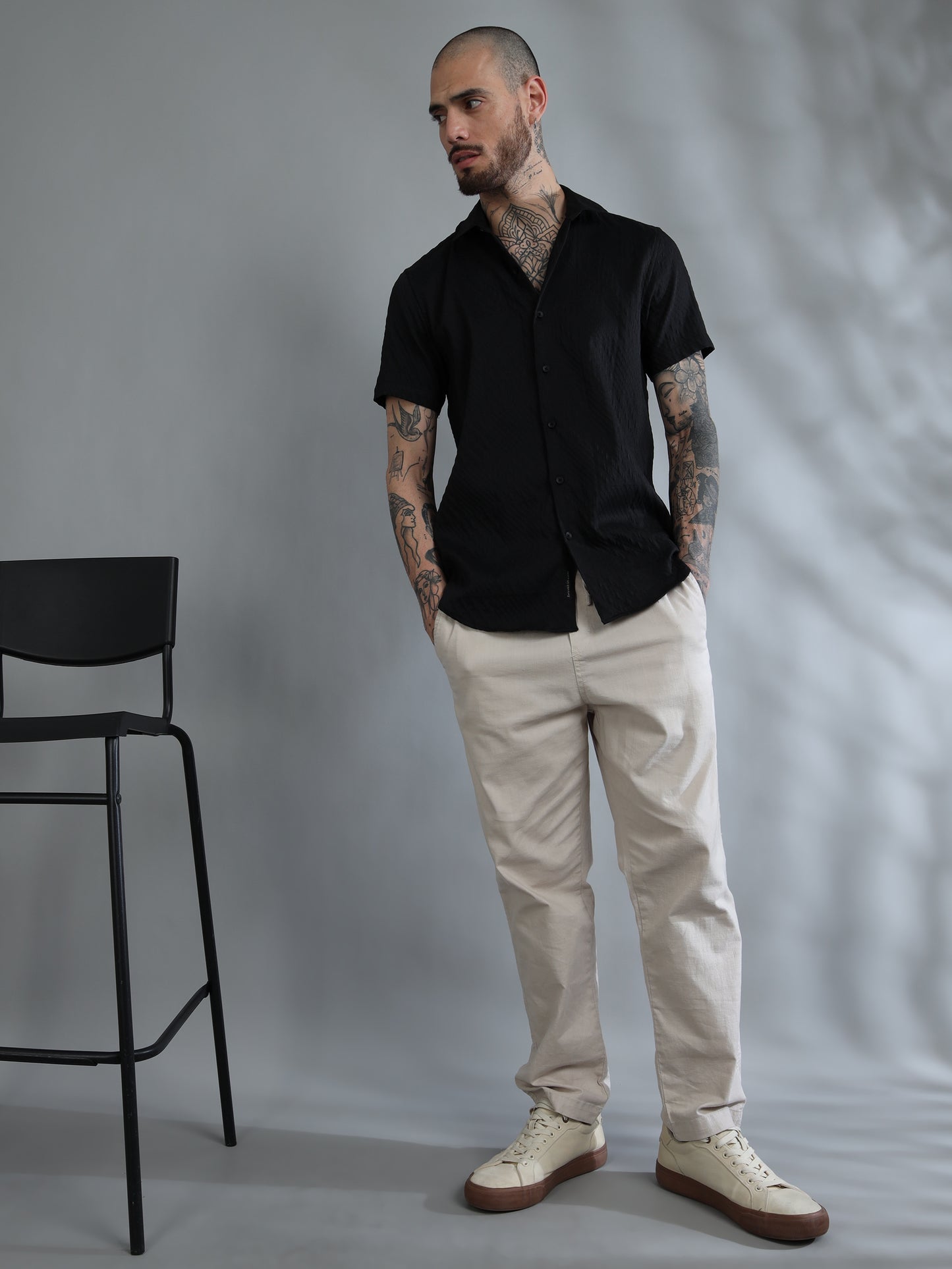 Greenland Black Solid Shirt