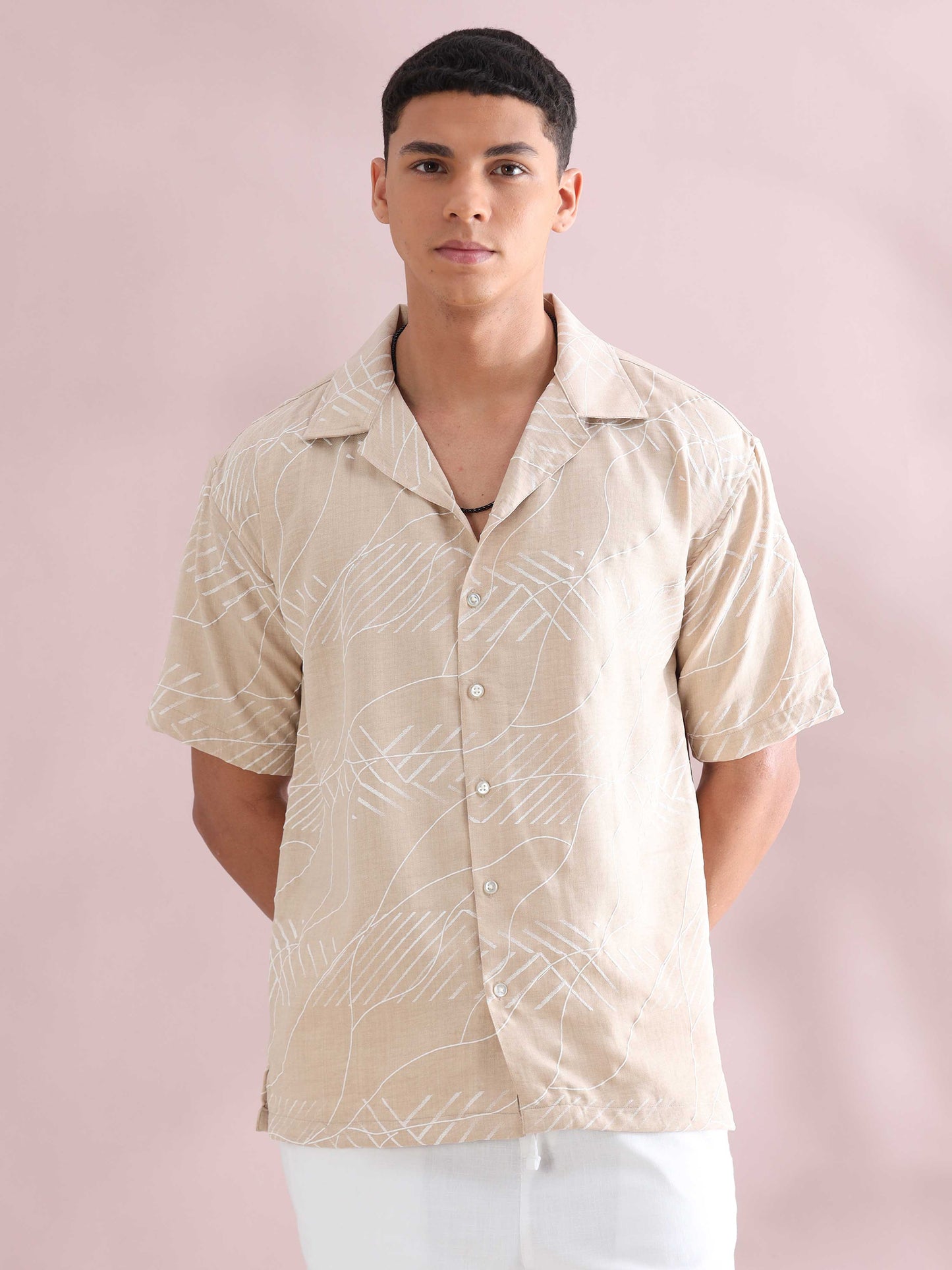 Glasgow Cream Cuban Collar Shirt