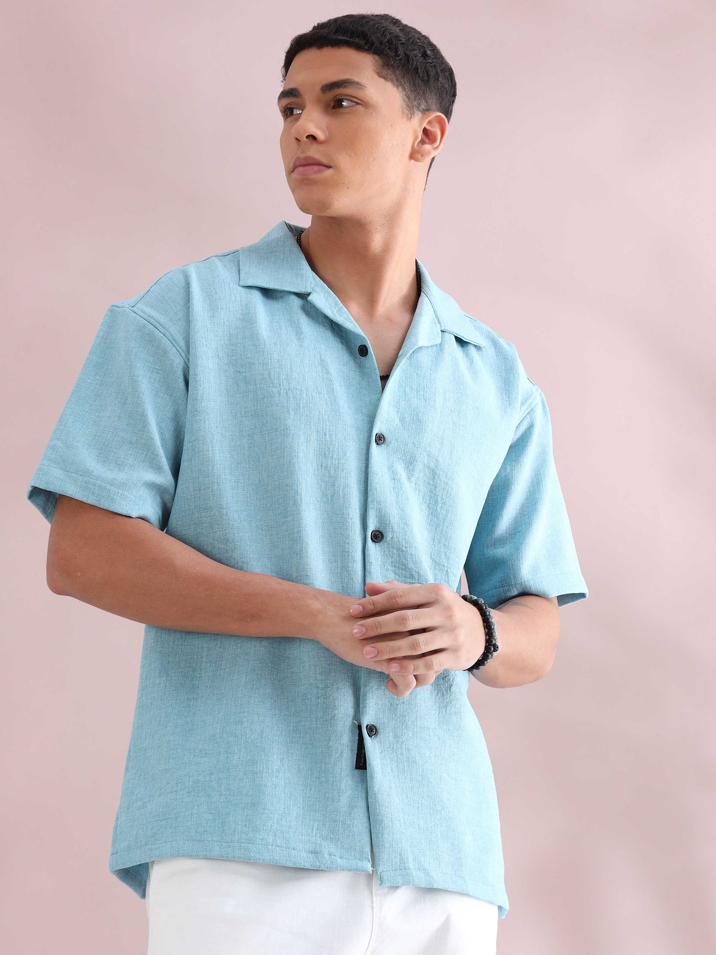 Eton Skyblue Cuban Collar Shirt