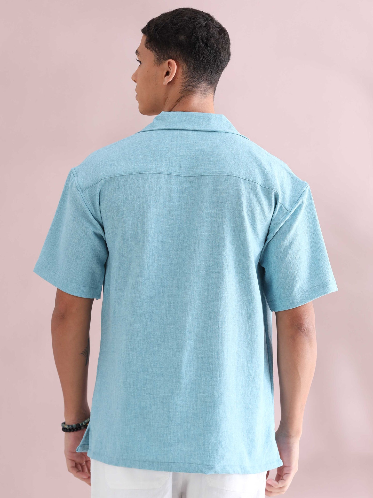 Eton Skyblue Cuban Collar Shirt