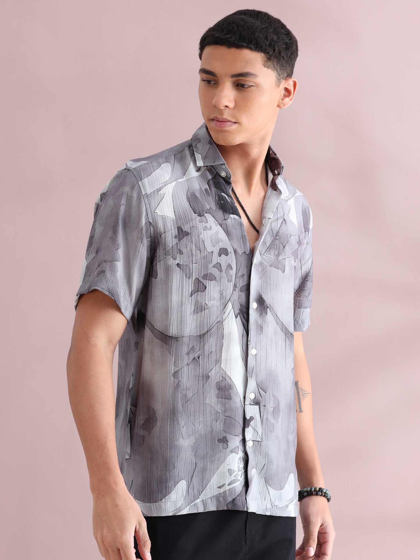 Helela Grey Digital Print Shirt