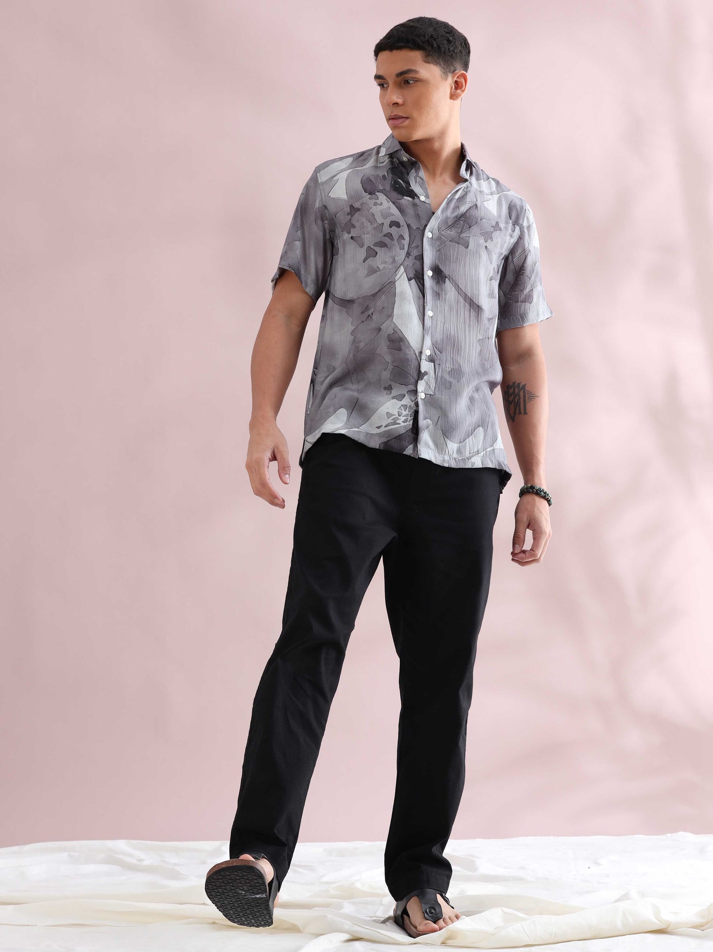 Helela Grey Digital Print Shirt