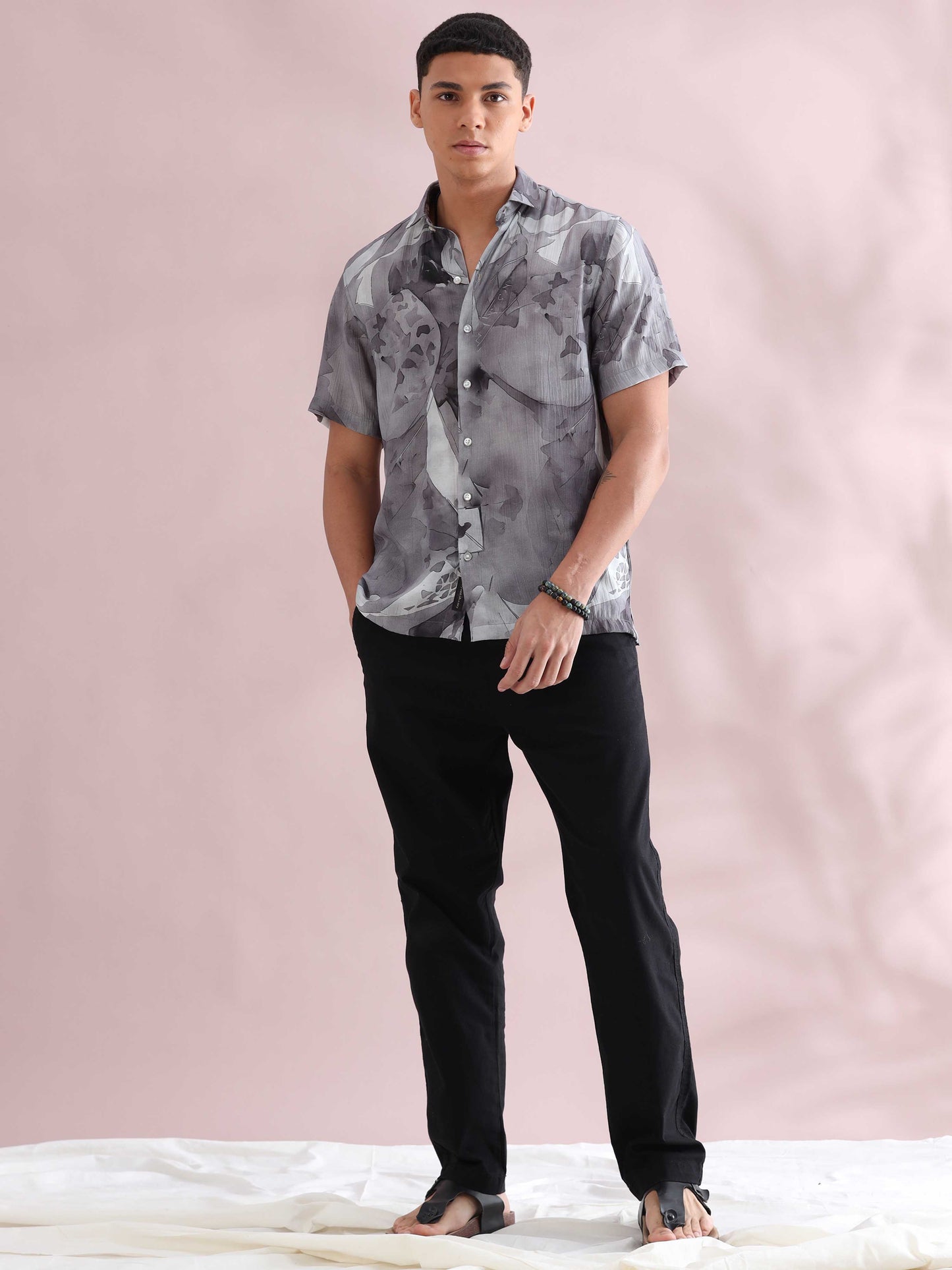 Helela Grey Digital Print Shirt