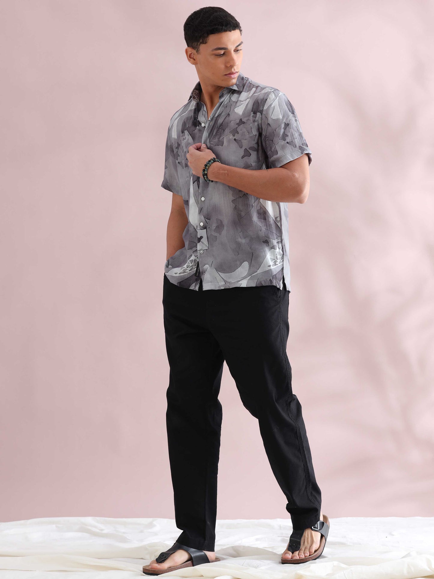 Helela Grey Digital Print Shirt