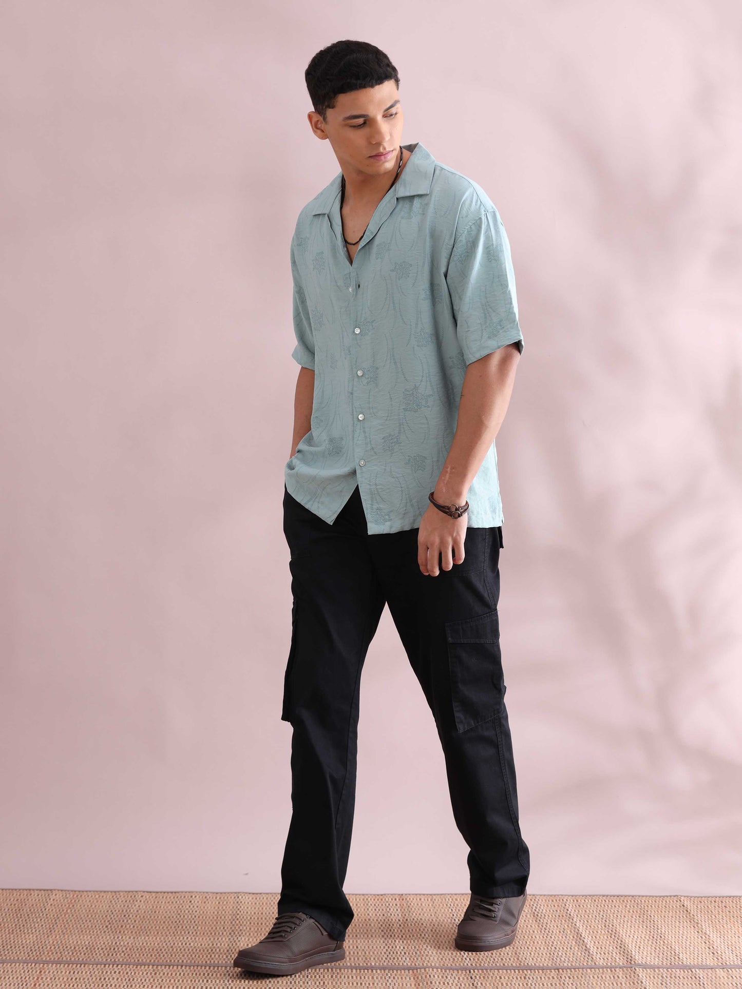 Eton Light Blue Cuban Collar Shirt