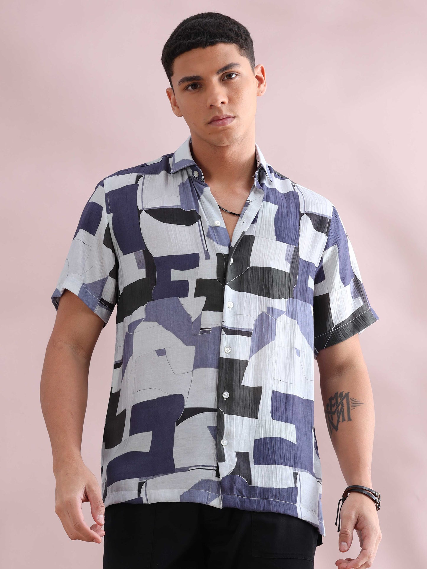 Helela Blue Digital Print Shirt