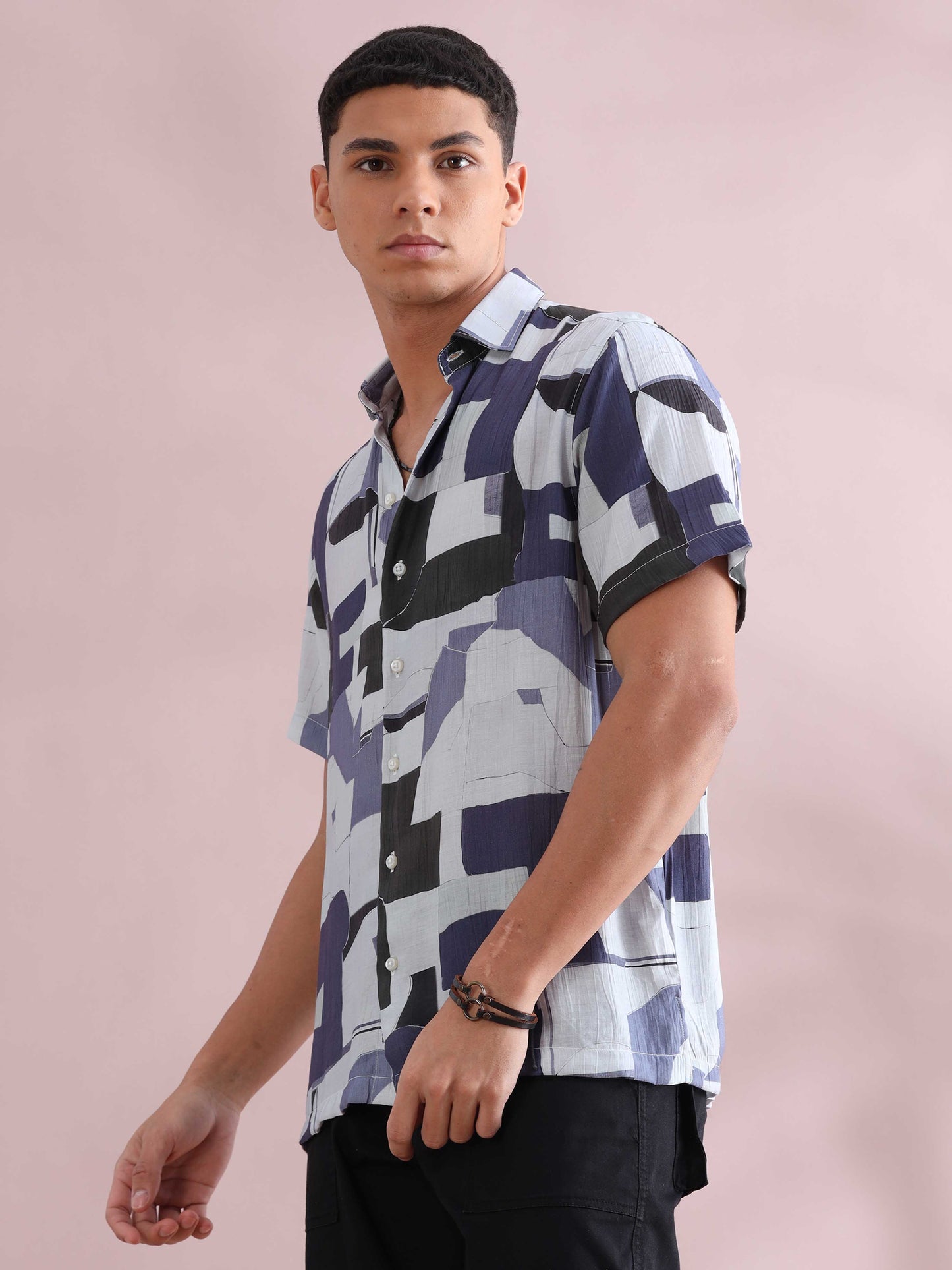 Helela Blue Digital Print Shirt