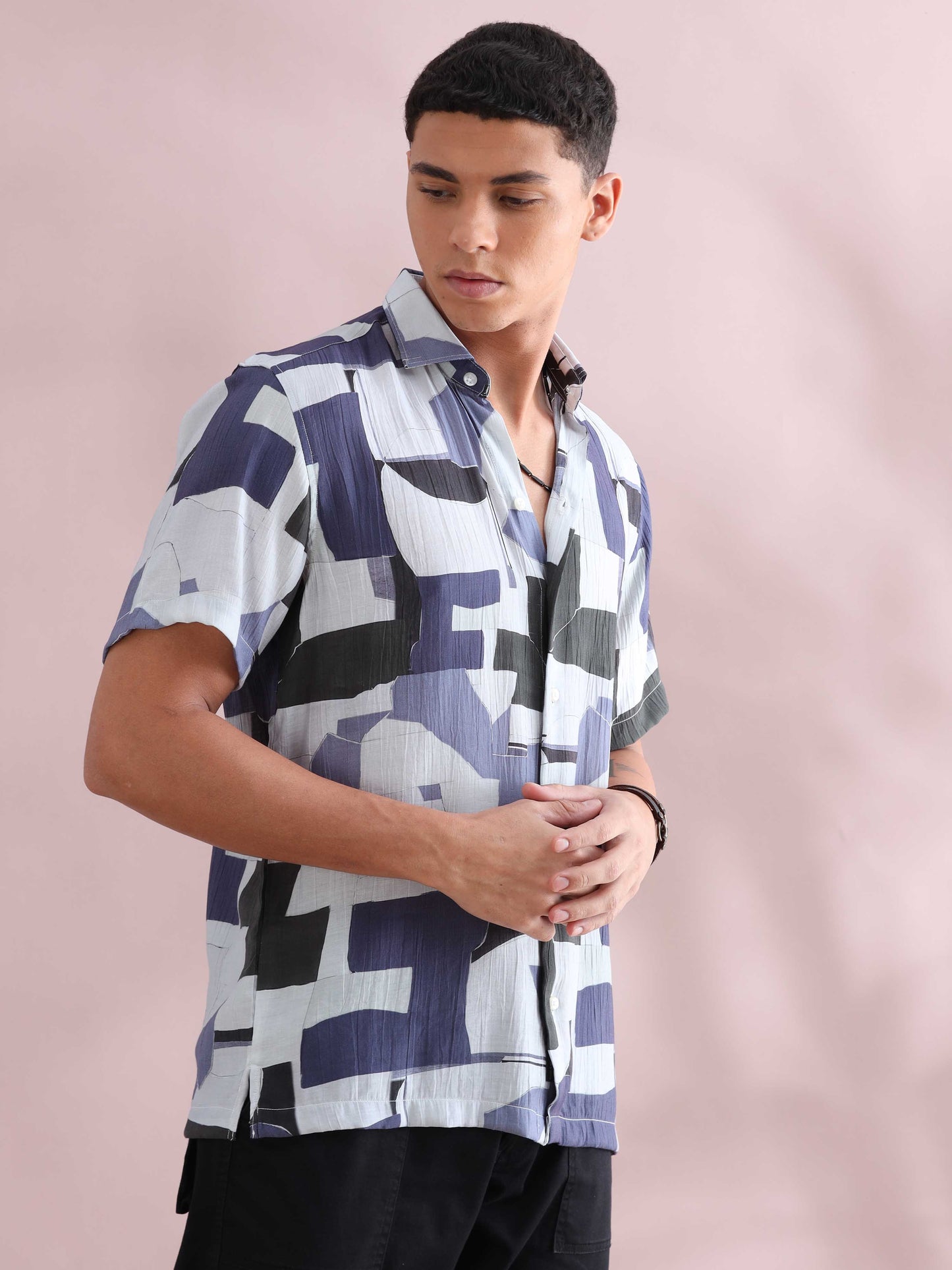 Helela Blue Digital Print Shirt