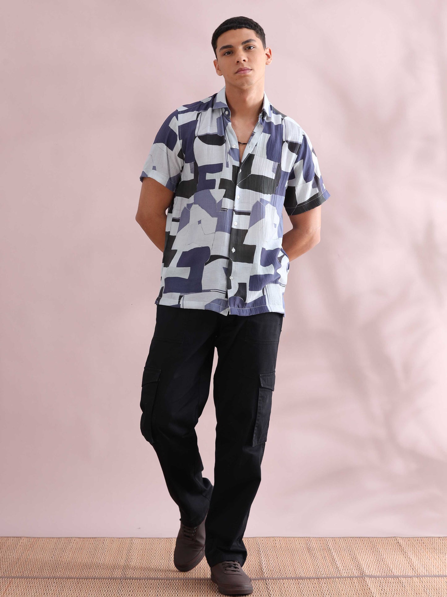 Helela Blue Digital Print Shirt