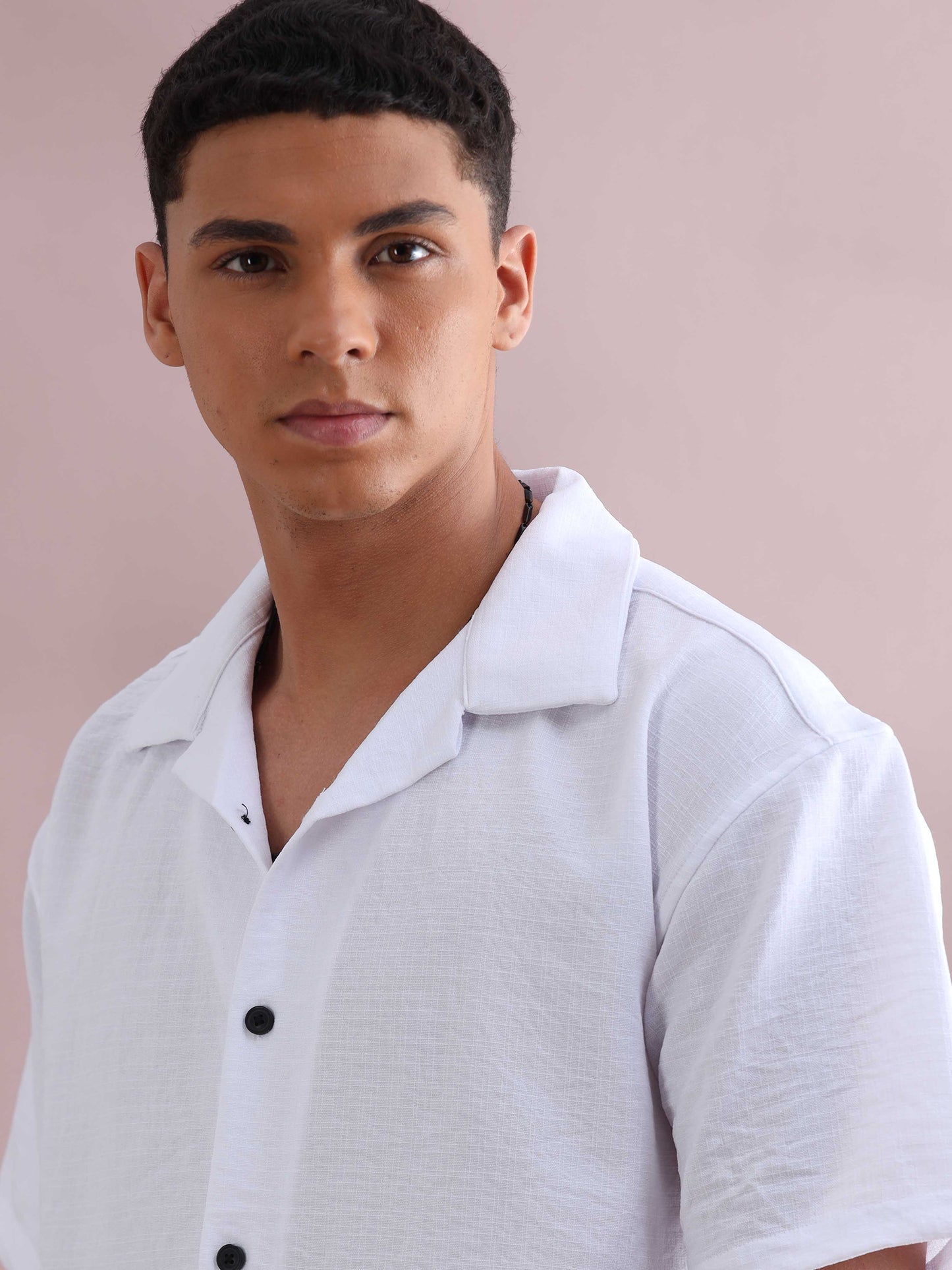 Eton White Cuban Collar Shirt