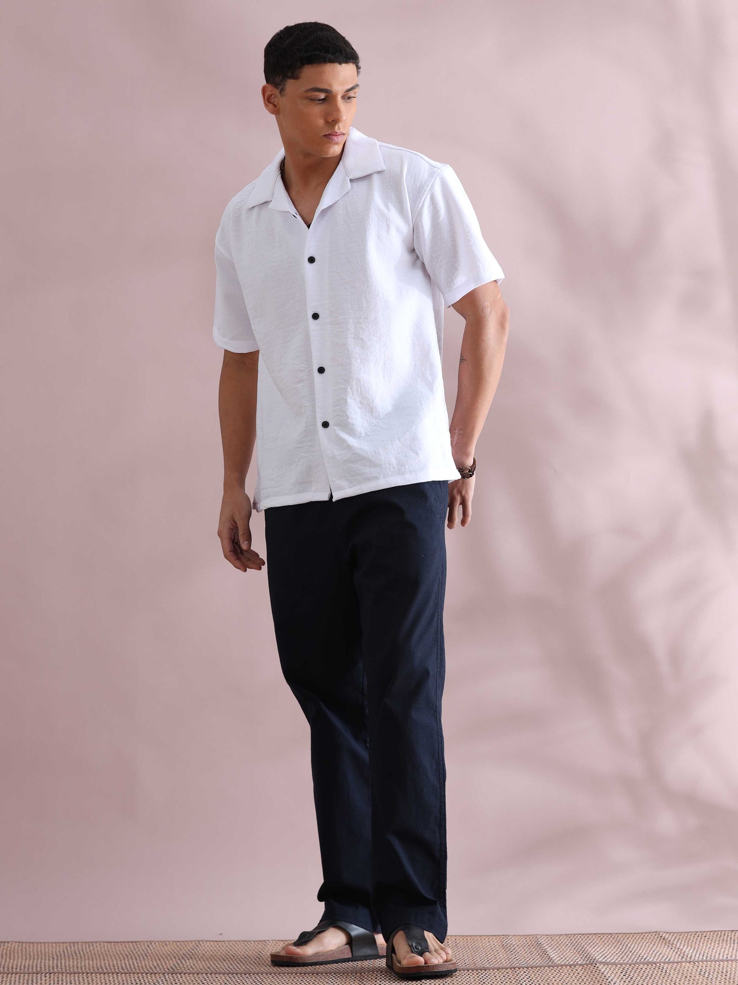 Eton White Cuban Collar Shirt