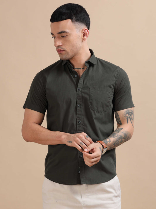 Turkey Greenish Compact Poplin laffer Shirt