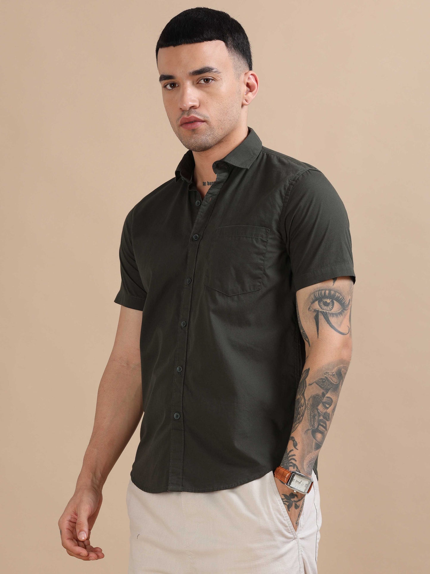 Turkey Greenish Compact Poplin laffer Shirt