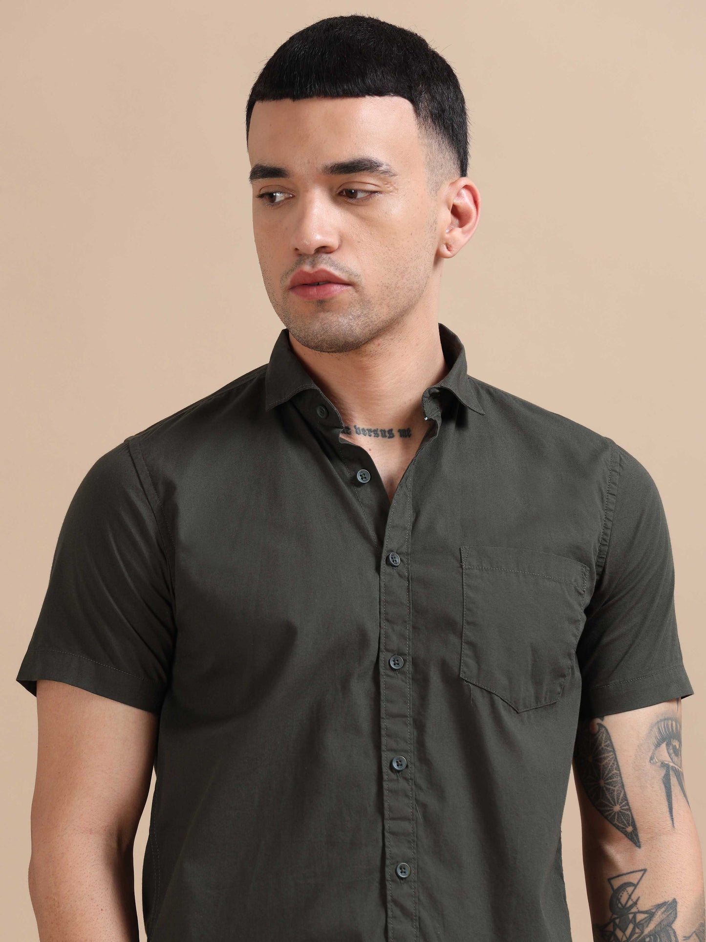 Turkey Greenish Compact Poplin laffer Shirt