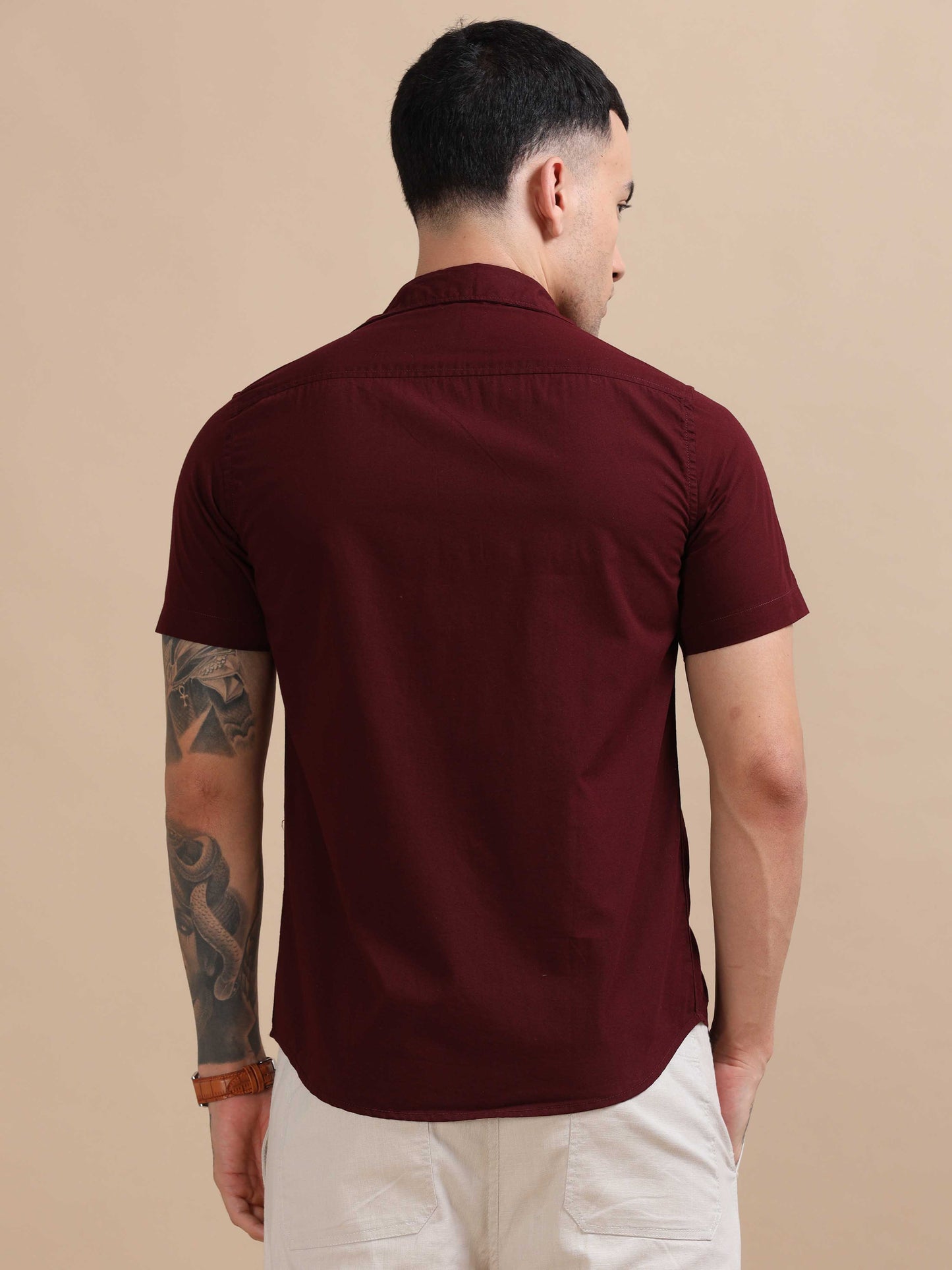 Turkey Maroon Compact Poplin laffer Shirt