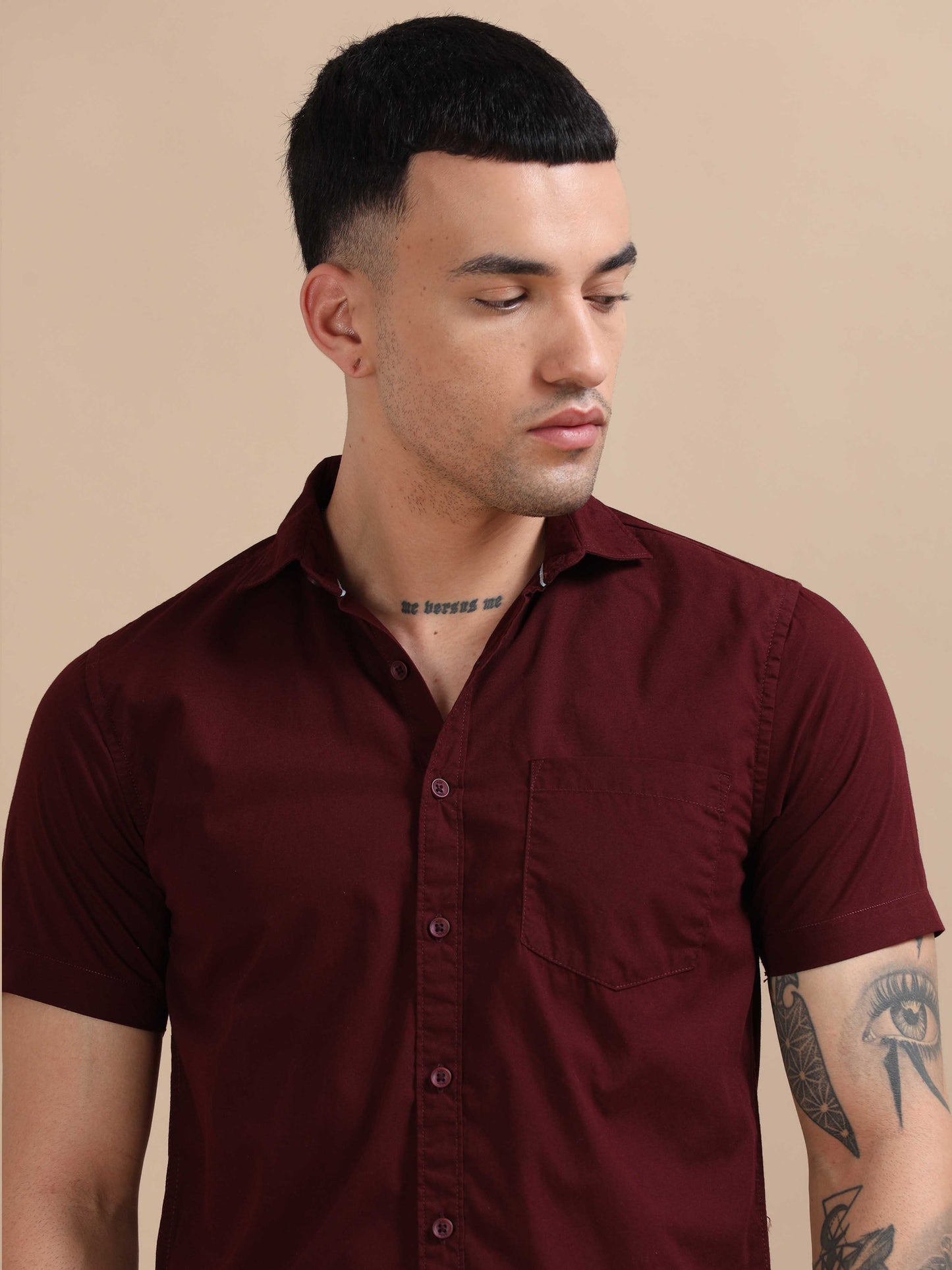 Turkey Maroon Compact Poplin laffer Shirt