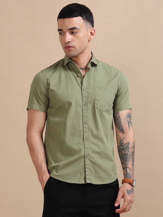 Turkey Green Compact Poplin laffer Shirt