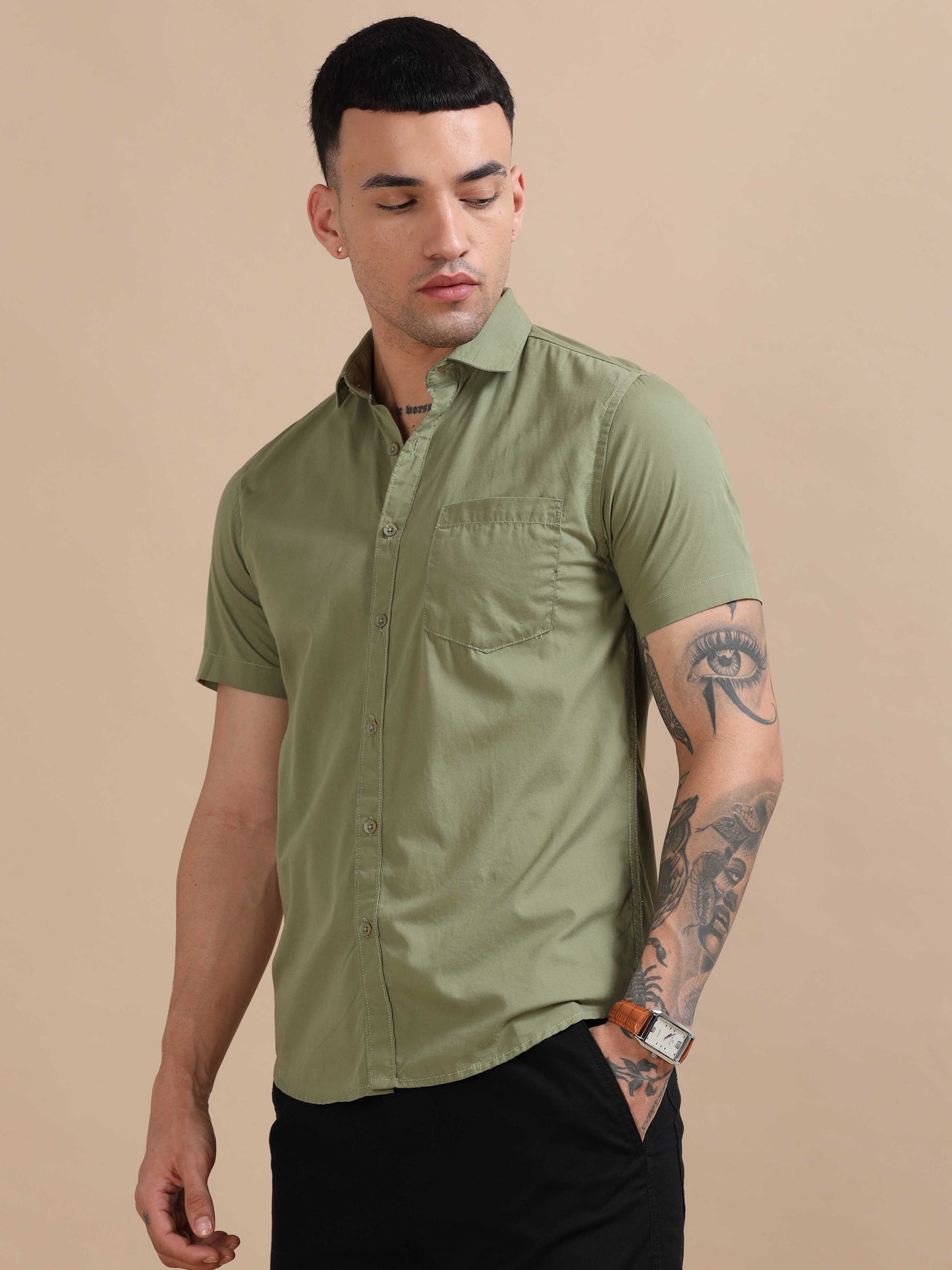 Turkey Green Compact Poplin laffer Shirt