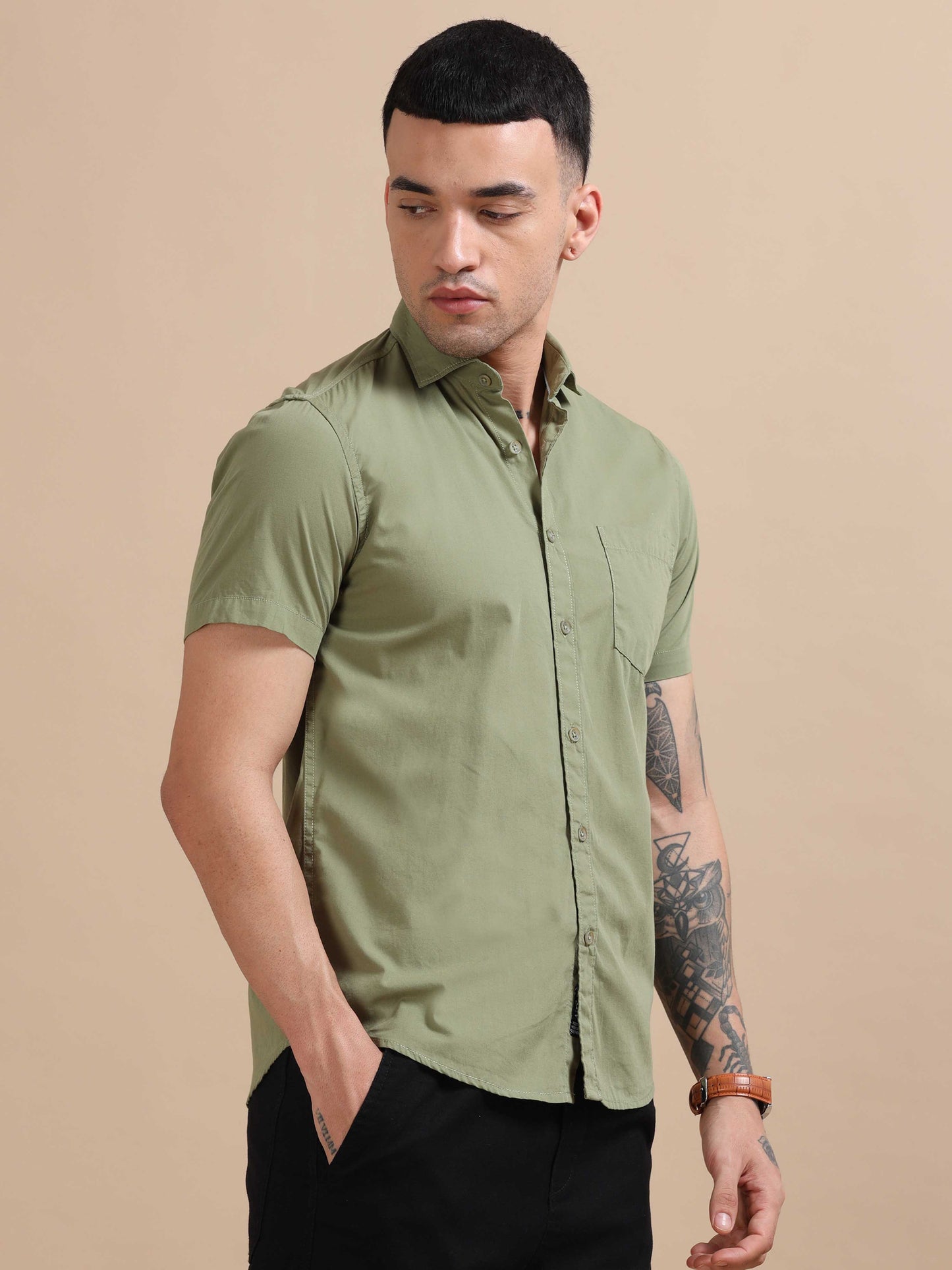 Turkey Green Compact Poplin laffer Shirt