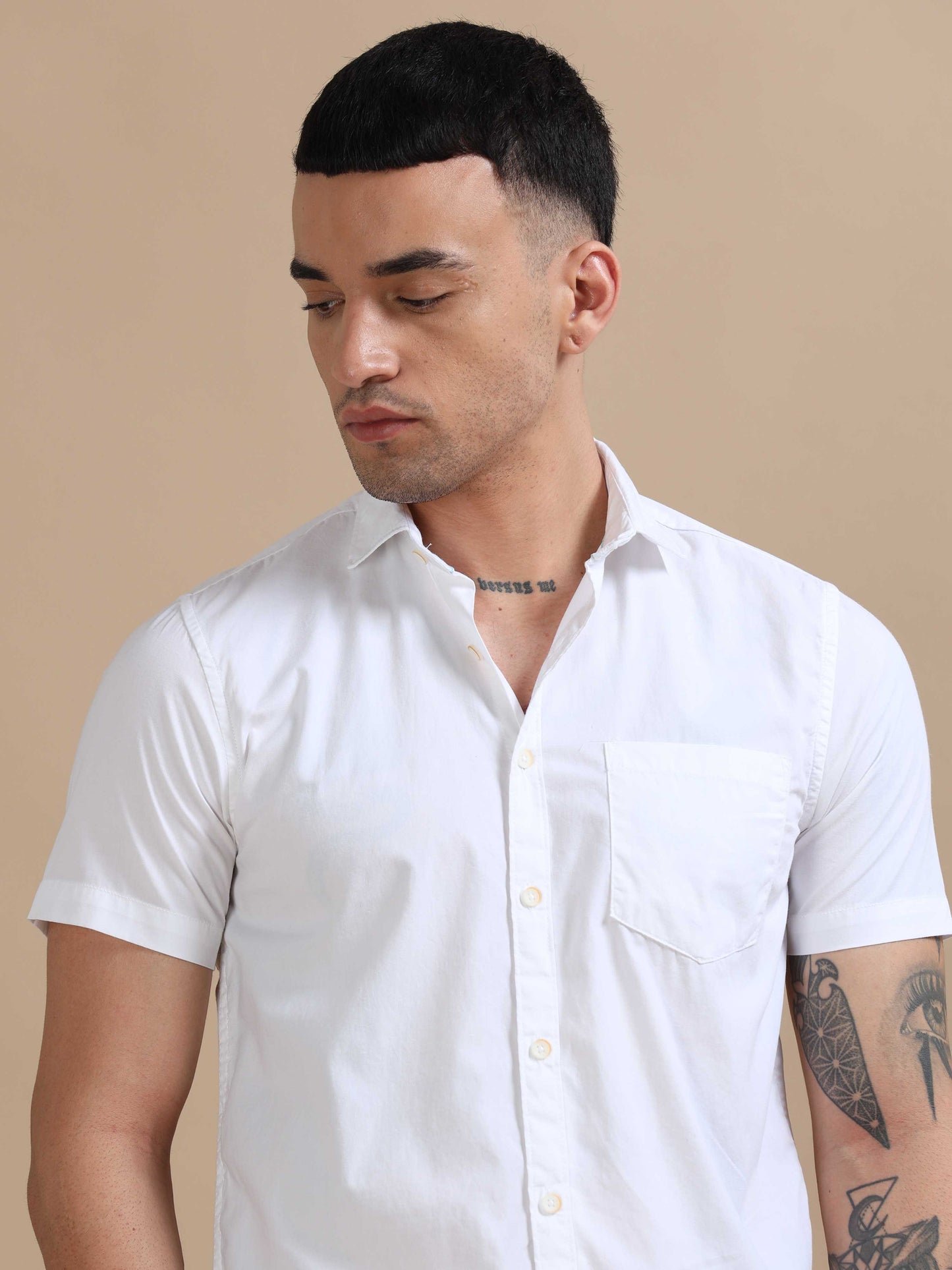 Turkey White Compact Poplin laffer Shirt