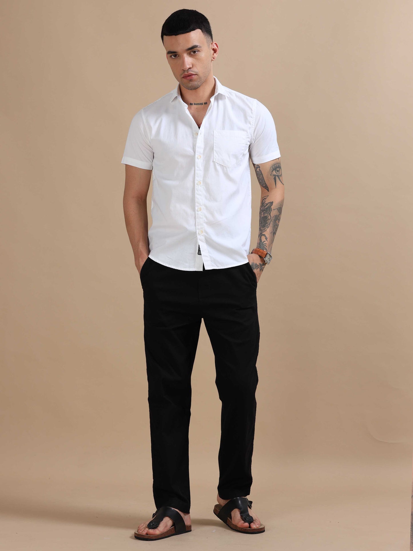 Turkey White Compact Poplin laffer Shirt