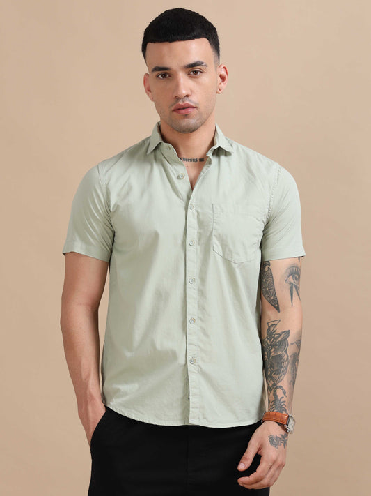 Turkey Light Green Compact Poplin laffer Shirt