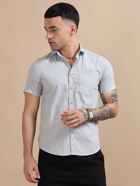 Turkey Grey Compact Poplin laffer Shirt