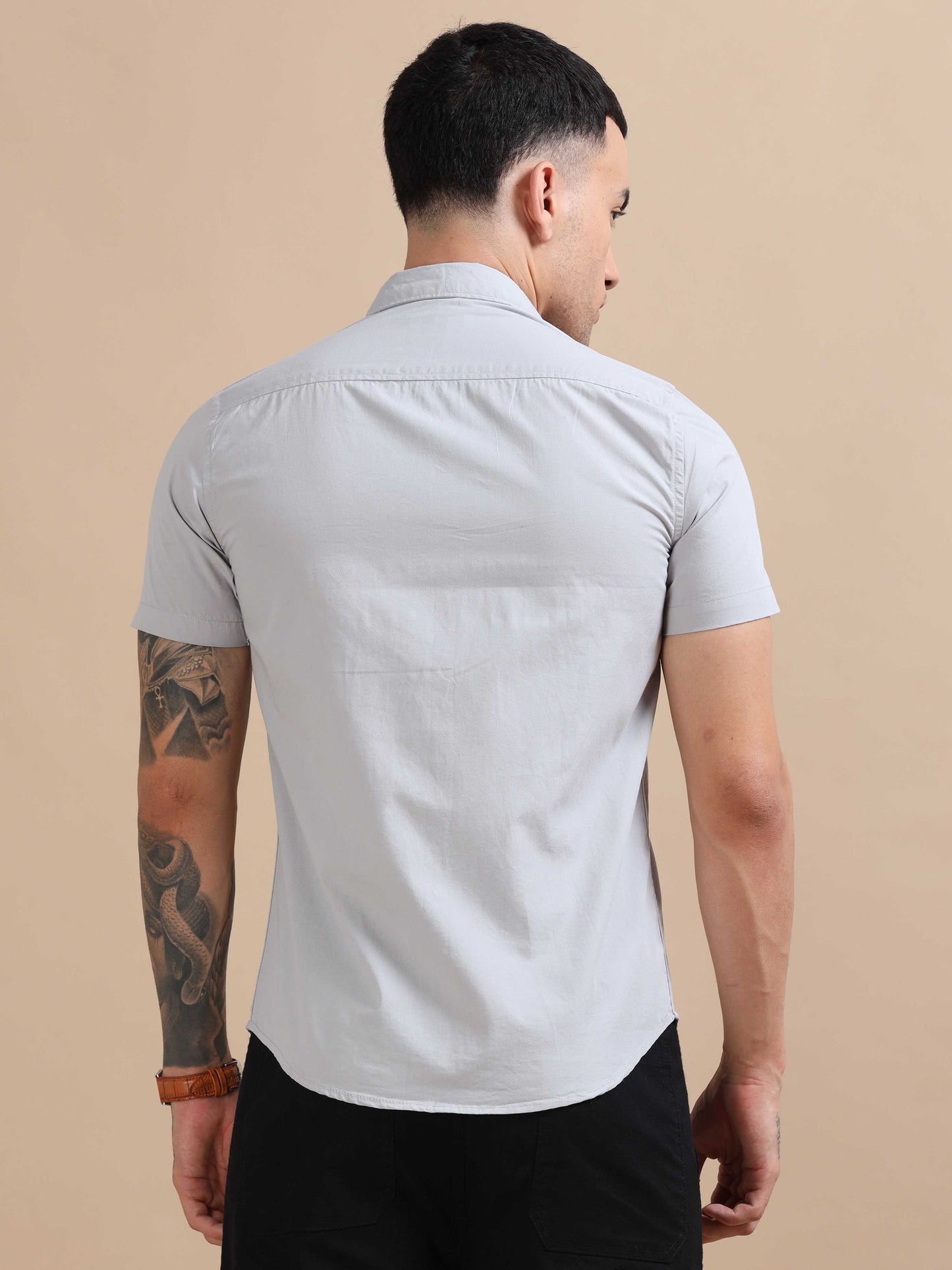 Turkey Grey Compact Poplin laffer Shirt