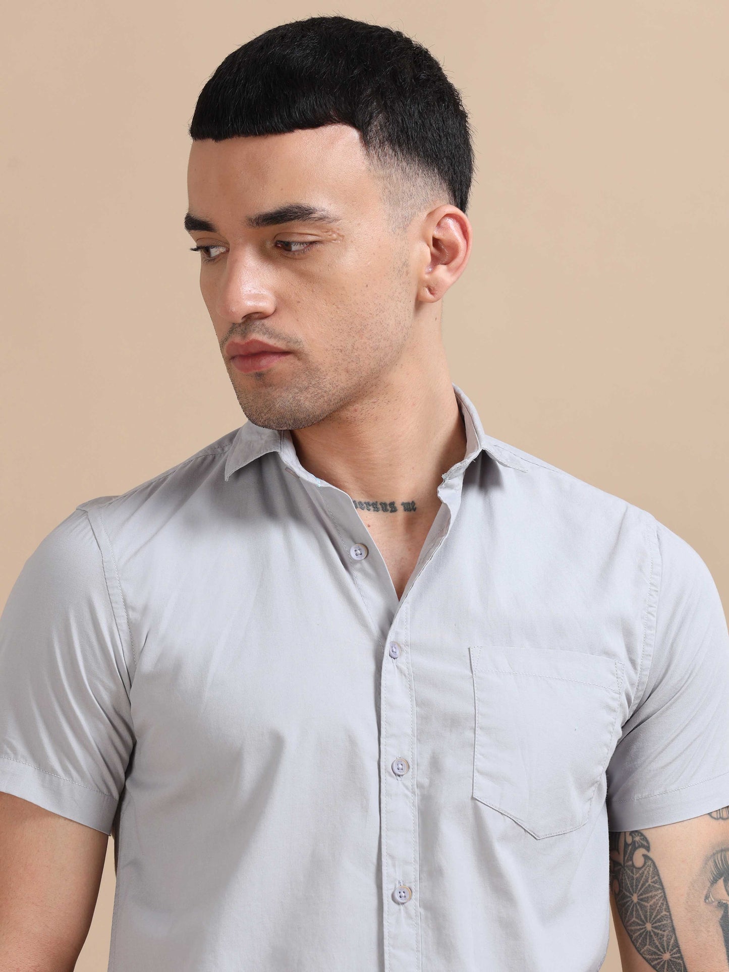 Turkey Grey Compact Poplin laffer Shirt