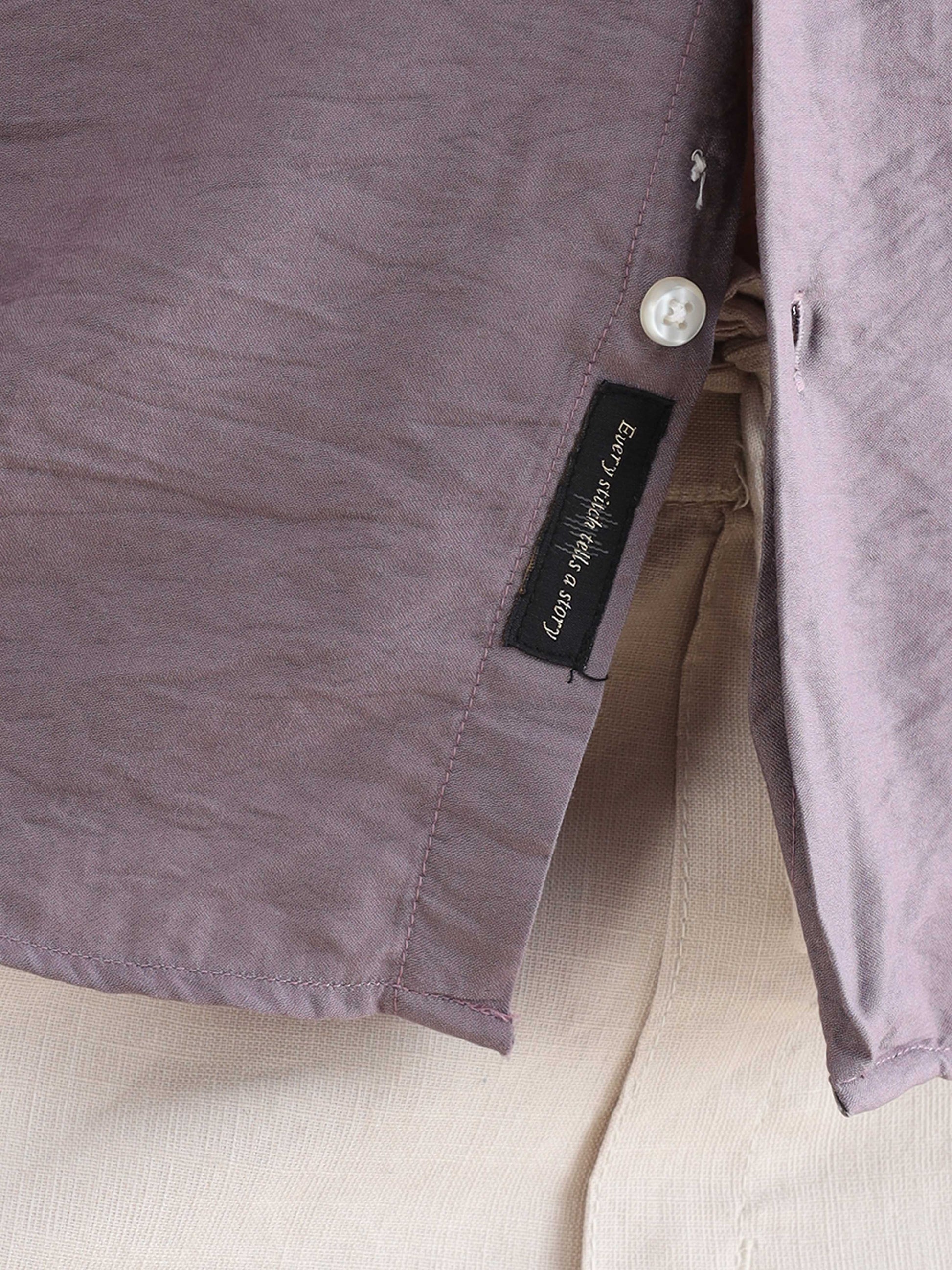 Lavender Imported Mens Solid Velvet Shirt