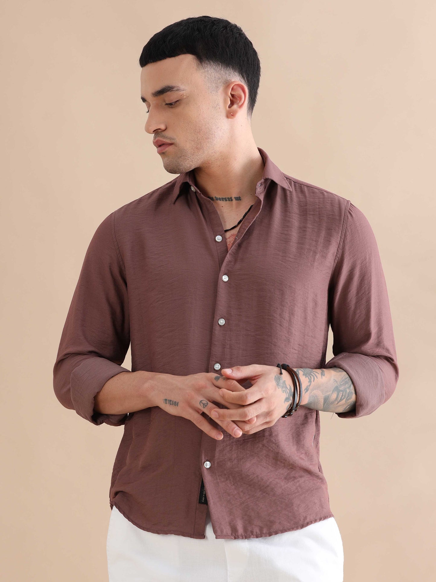 Dark Red Imported Crush Full Sleeve Shirts