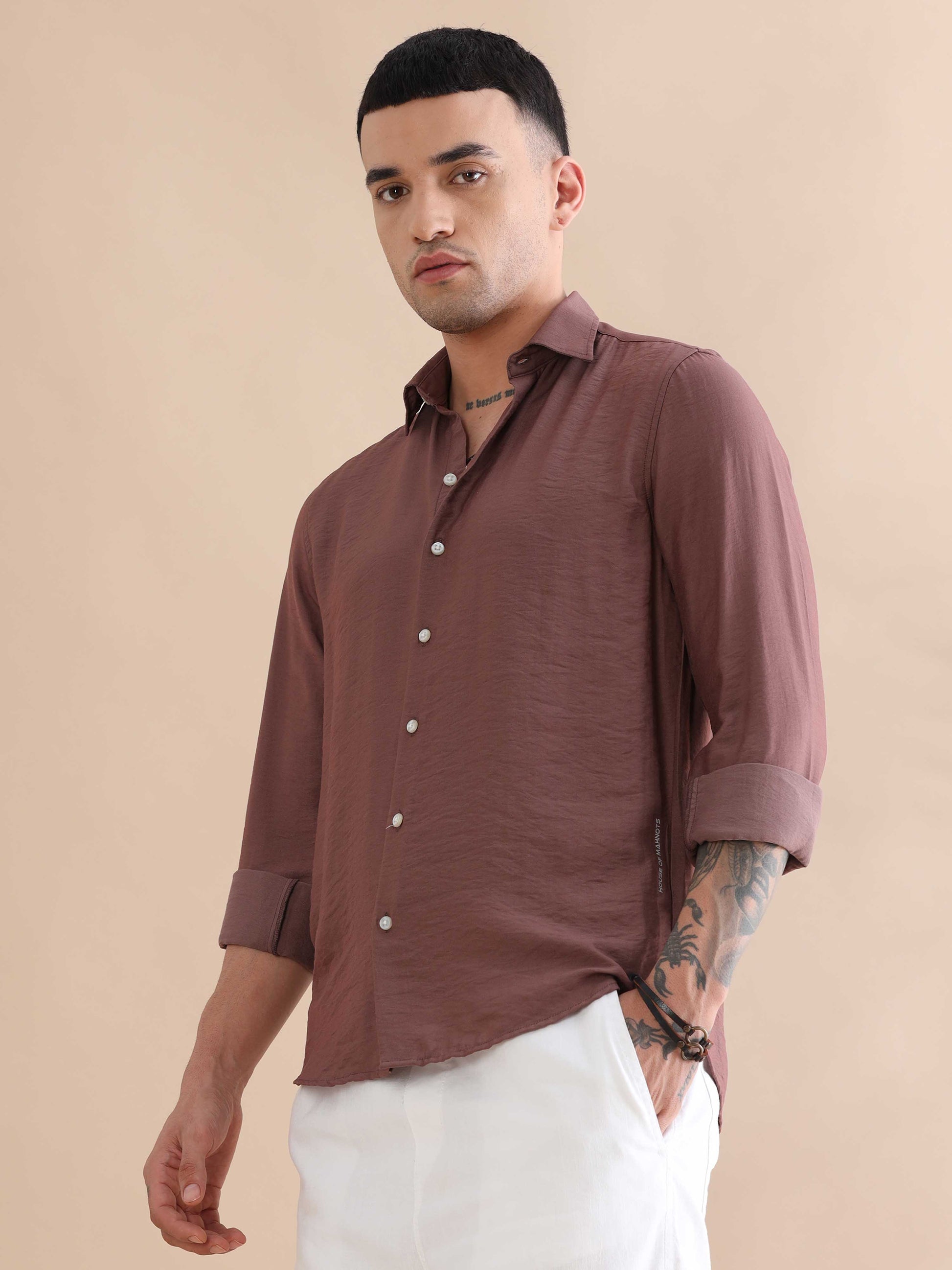 Dark Red Imported Crush Full Sleeve Shirts