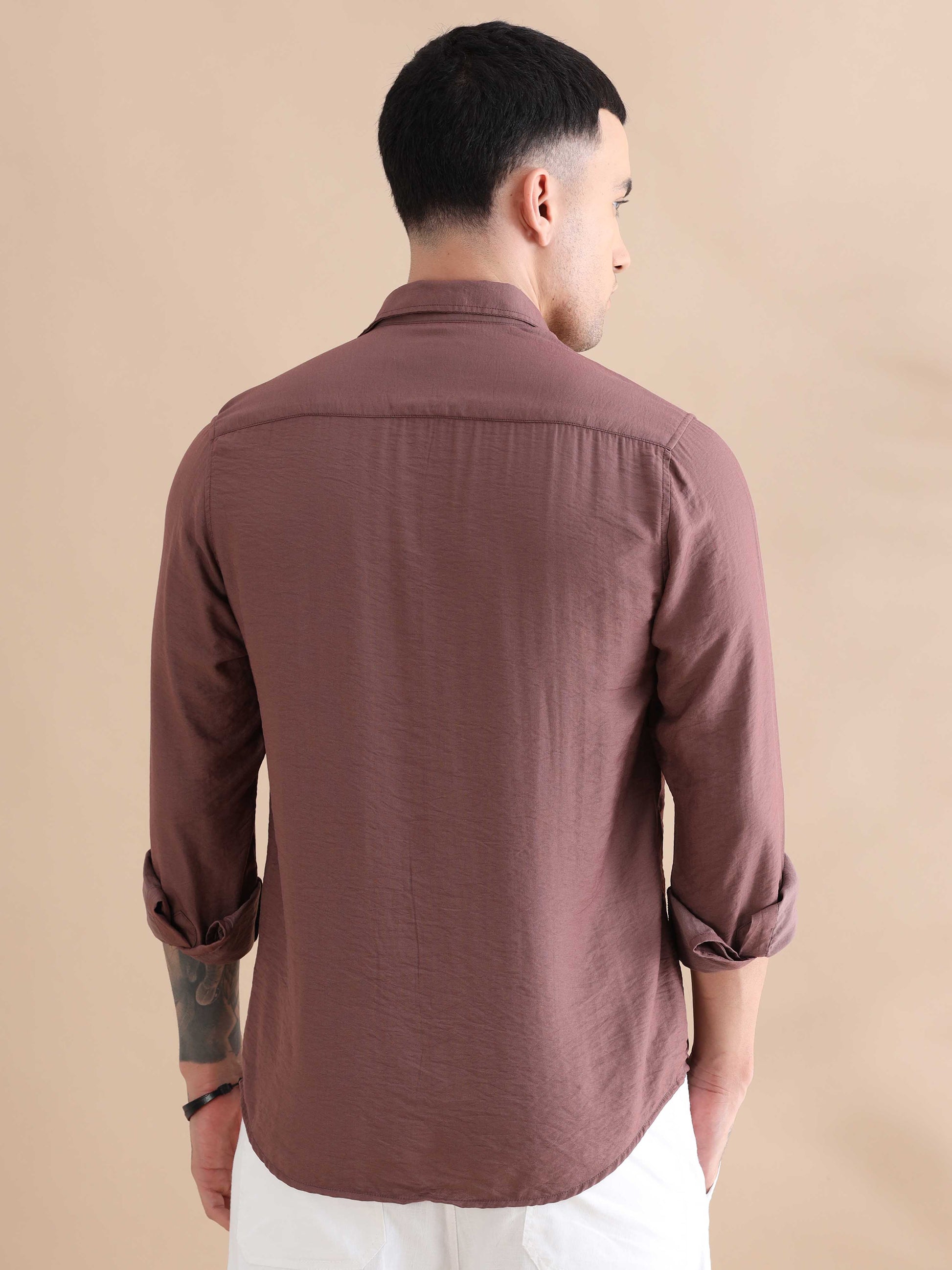 Dark Red Imported Crush Full Sleeve Shirts