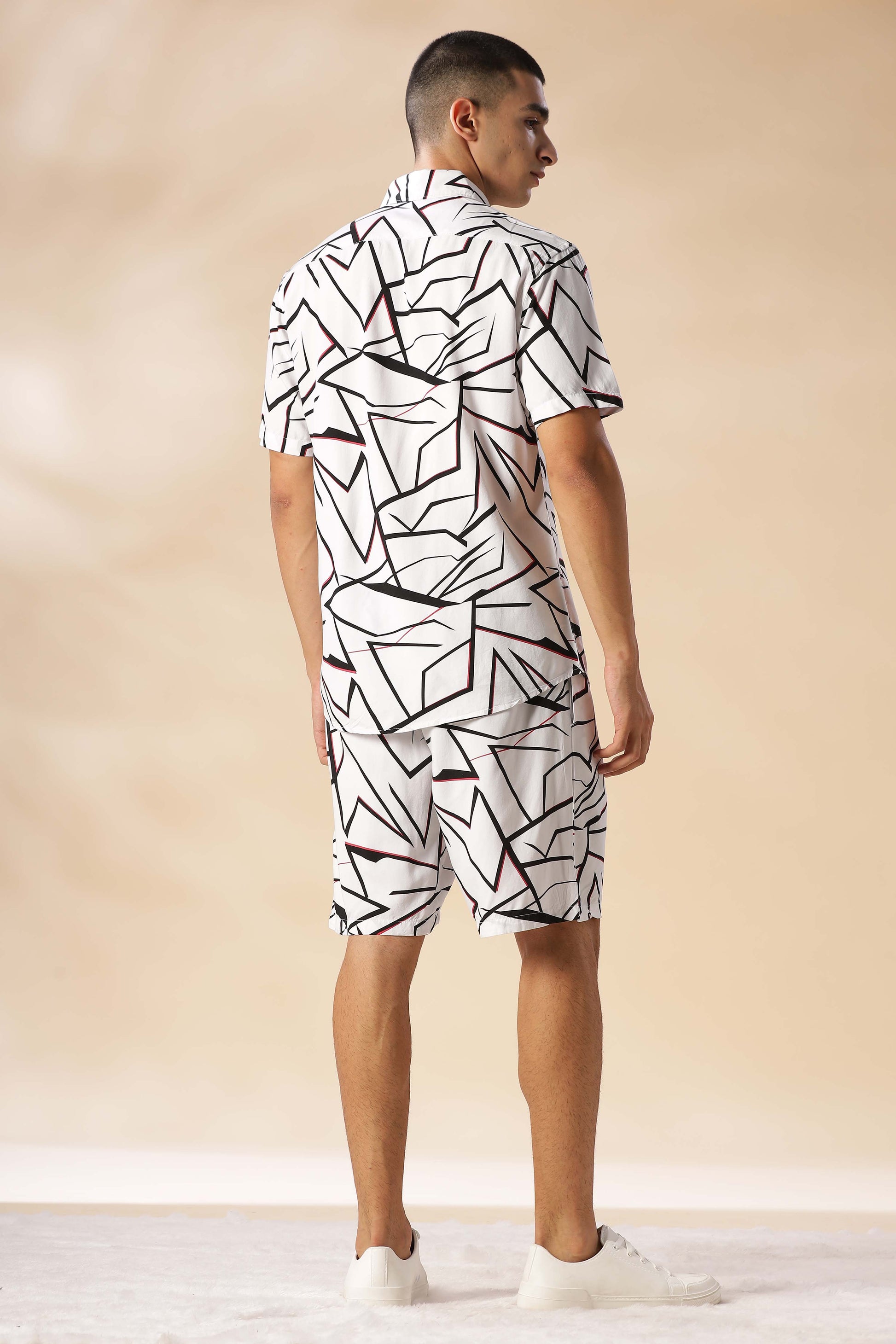 Argentina Eclipse White Pattern Co Ord Set for men