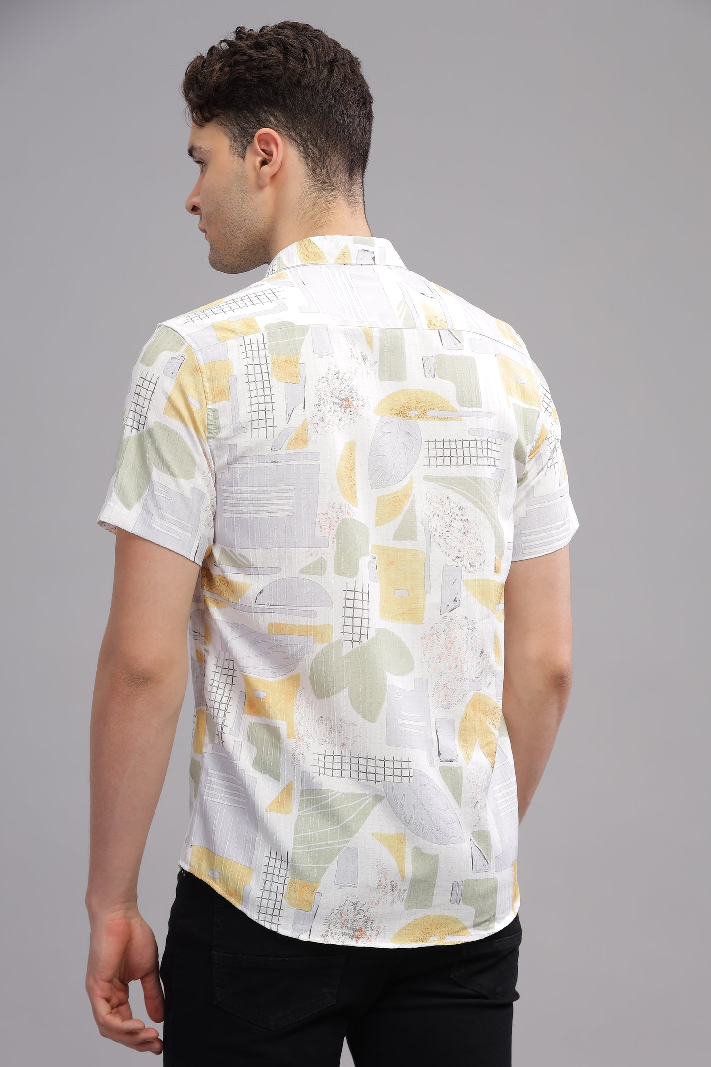 White and Yellow Snowy Sunshine New Printed Shirt