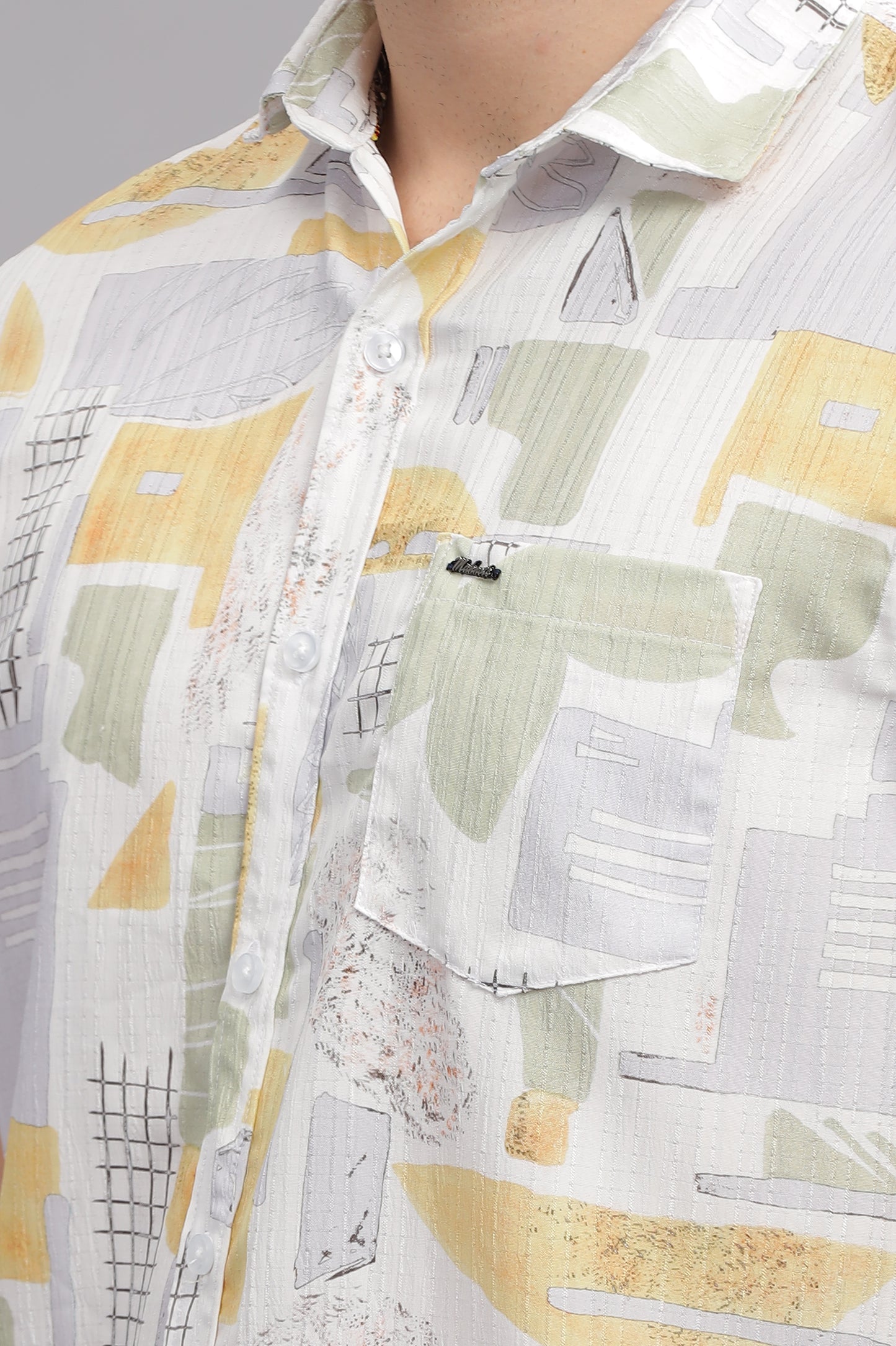 White and Yellow Snowy Sunshine New Printed Shirt