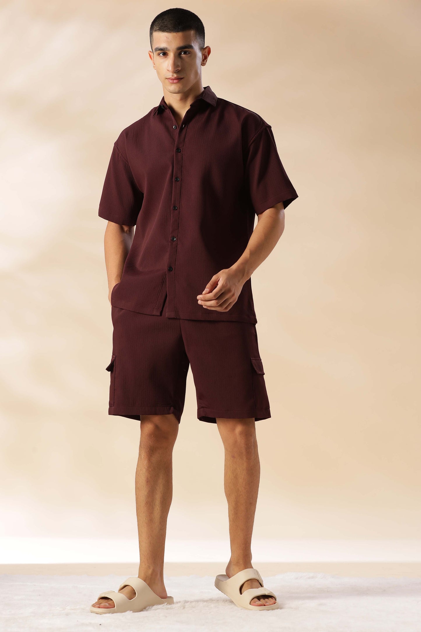 Abuja Maroon Co Ord Set for Men 