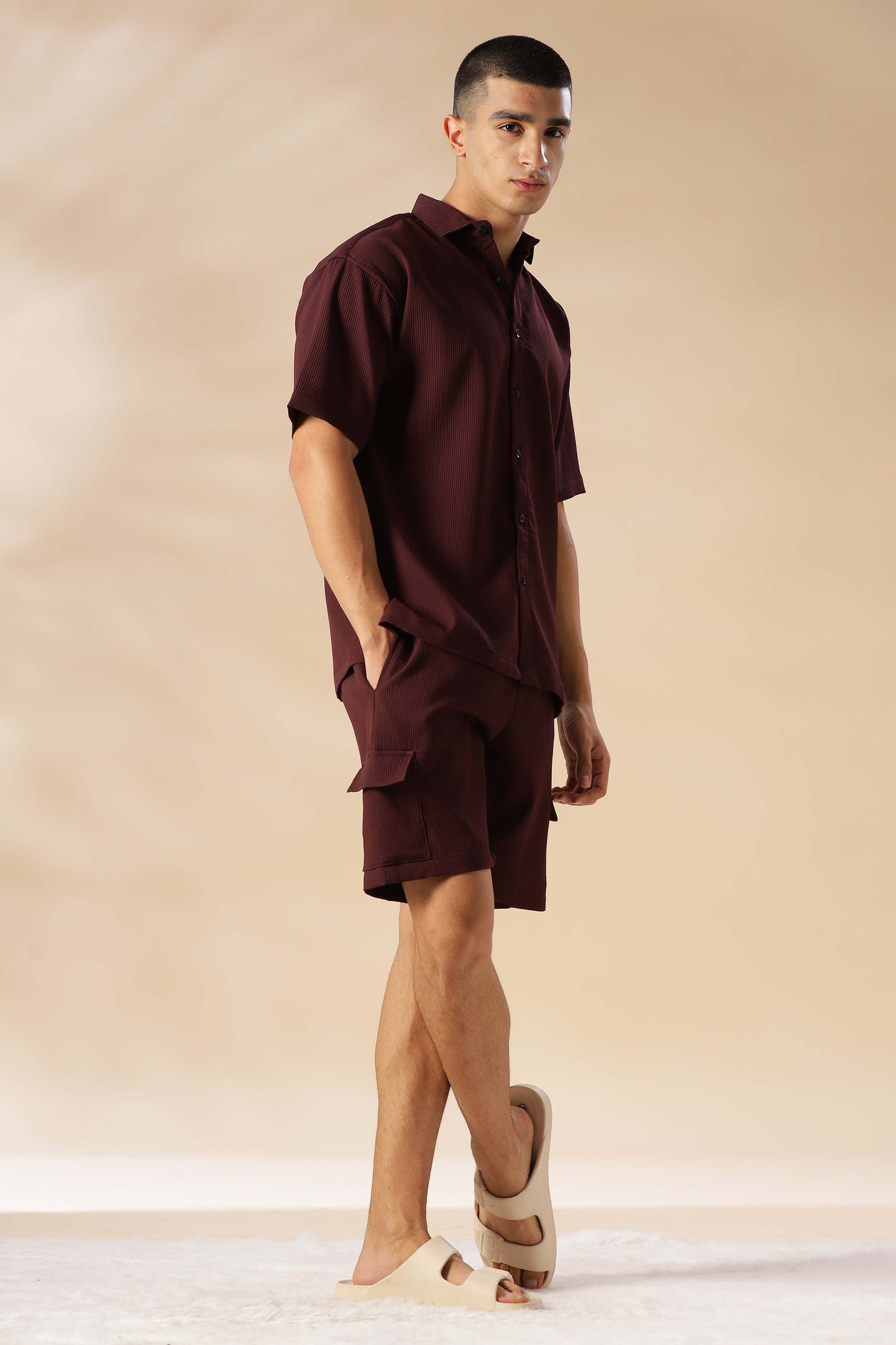 Abuja Maroon Co Ord Set for Men 