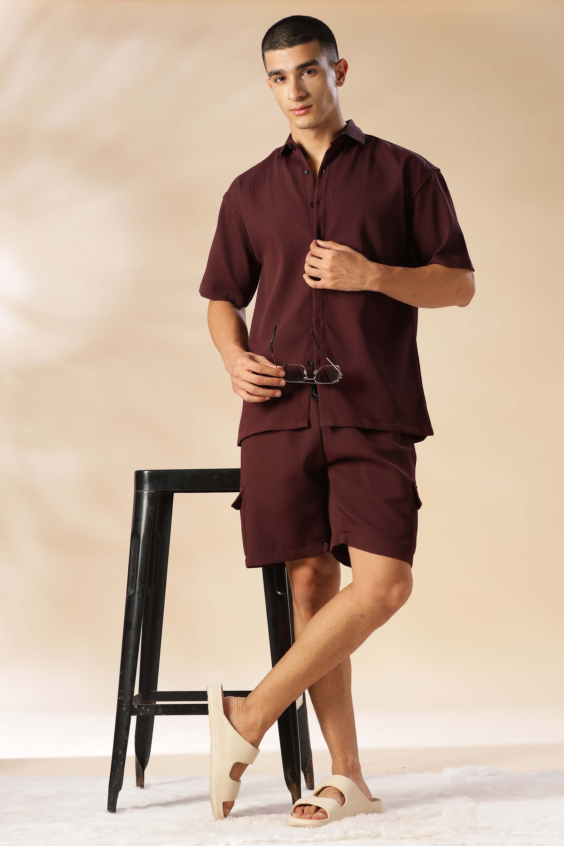 Abuja Maroon Co Ord Set for Men 