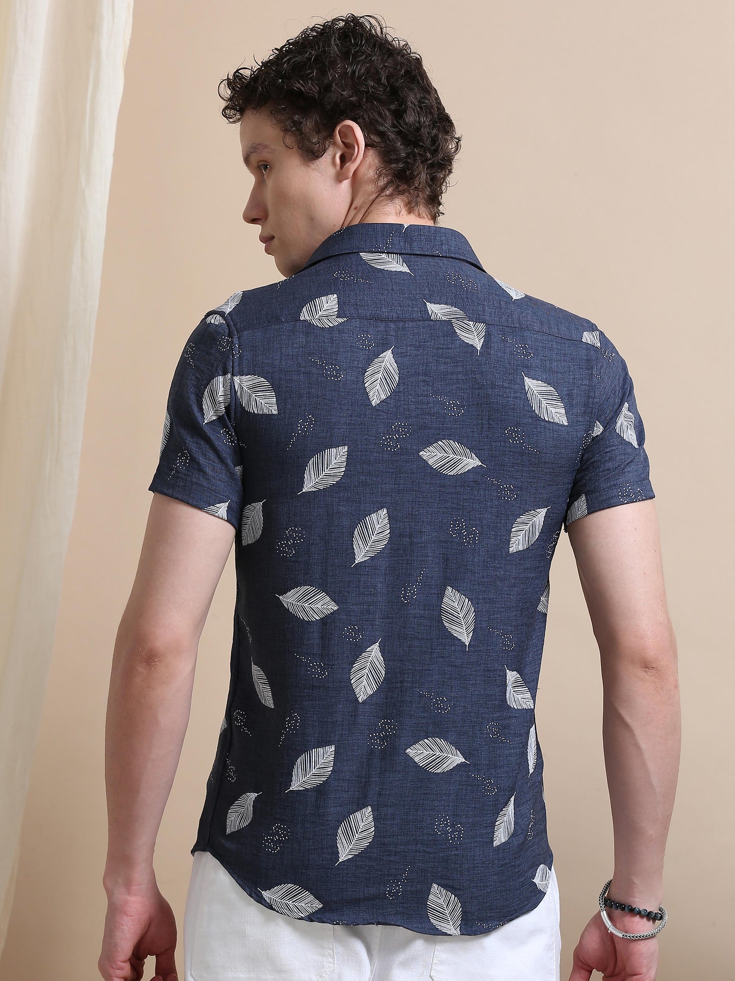 Modern Slim Fit Nylon Rubber Print Shirt