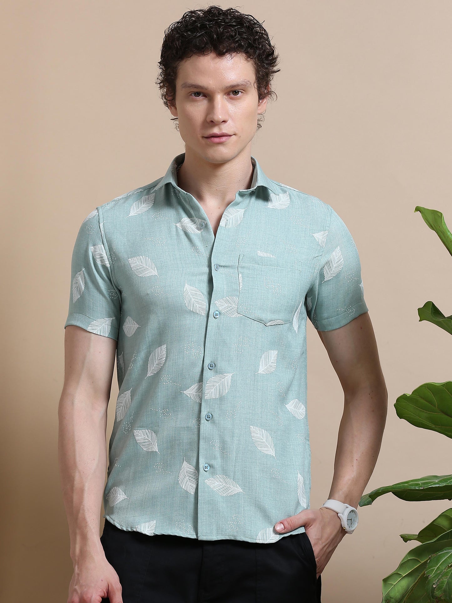 Elegant Slim Fit Rubber Printed Shirt