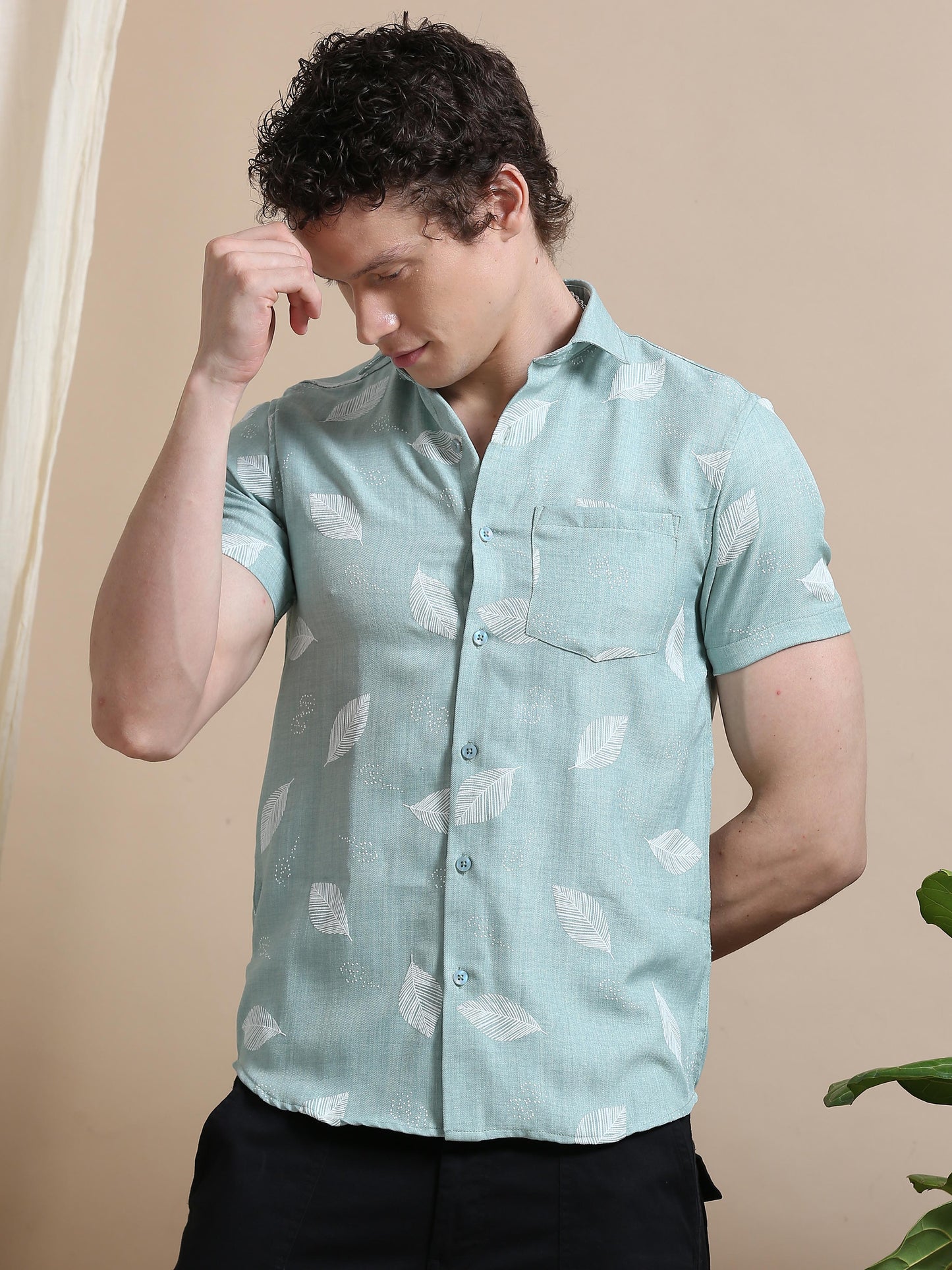 Elegant Slim Fit Rubber Printed Shirt