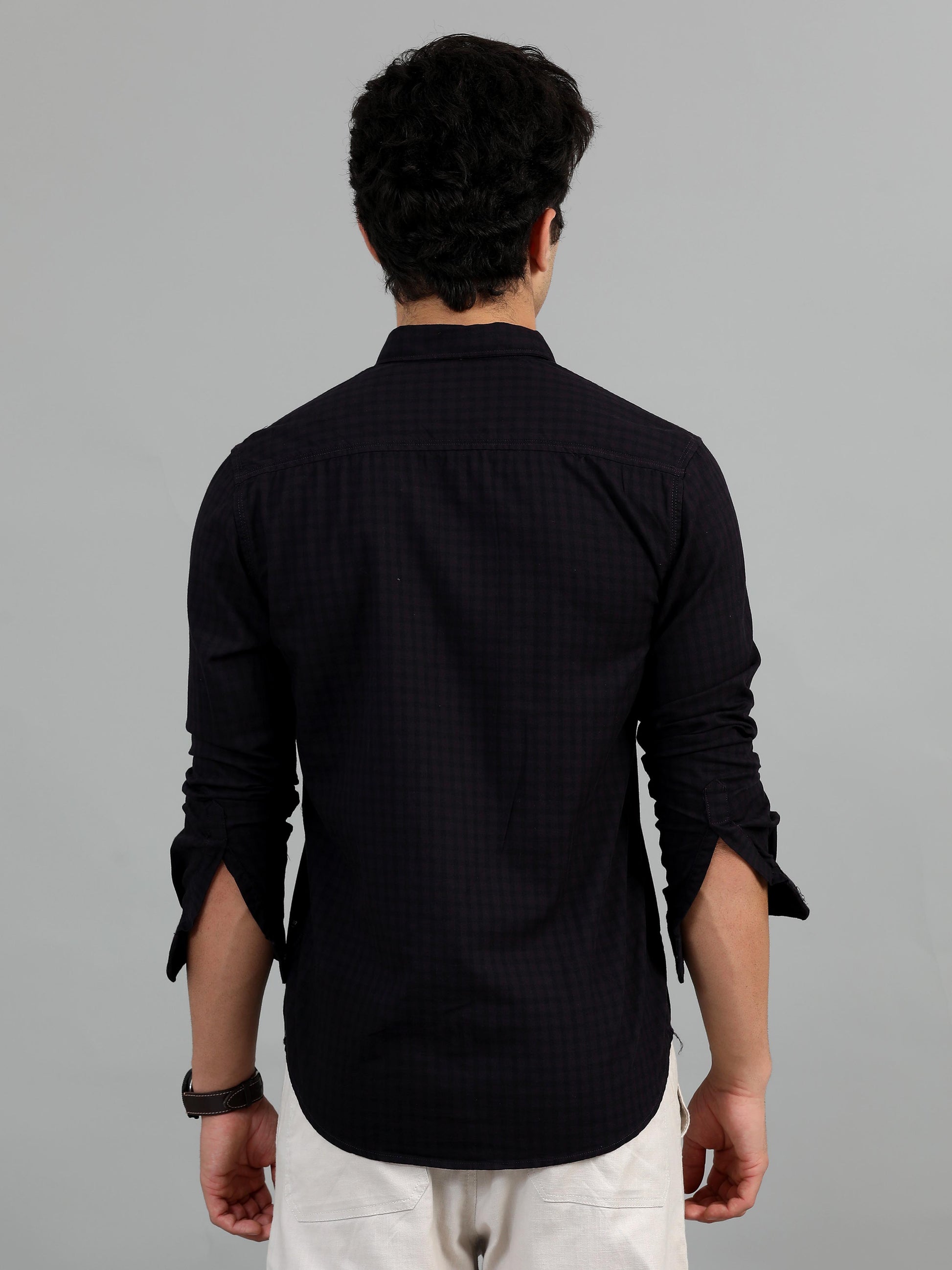 Lagos Black & Magenta Check Shirt for Men