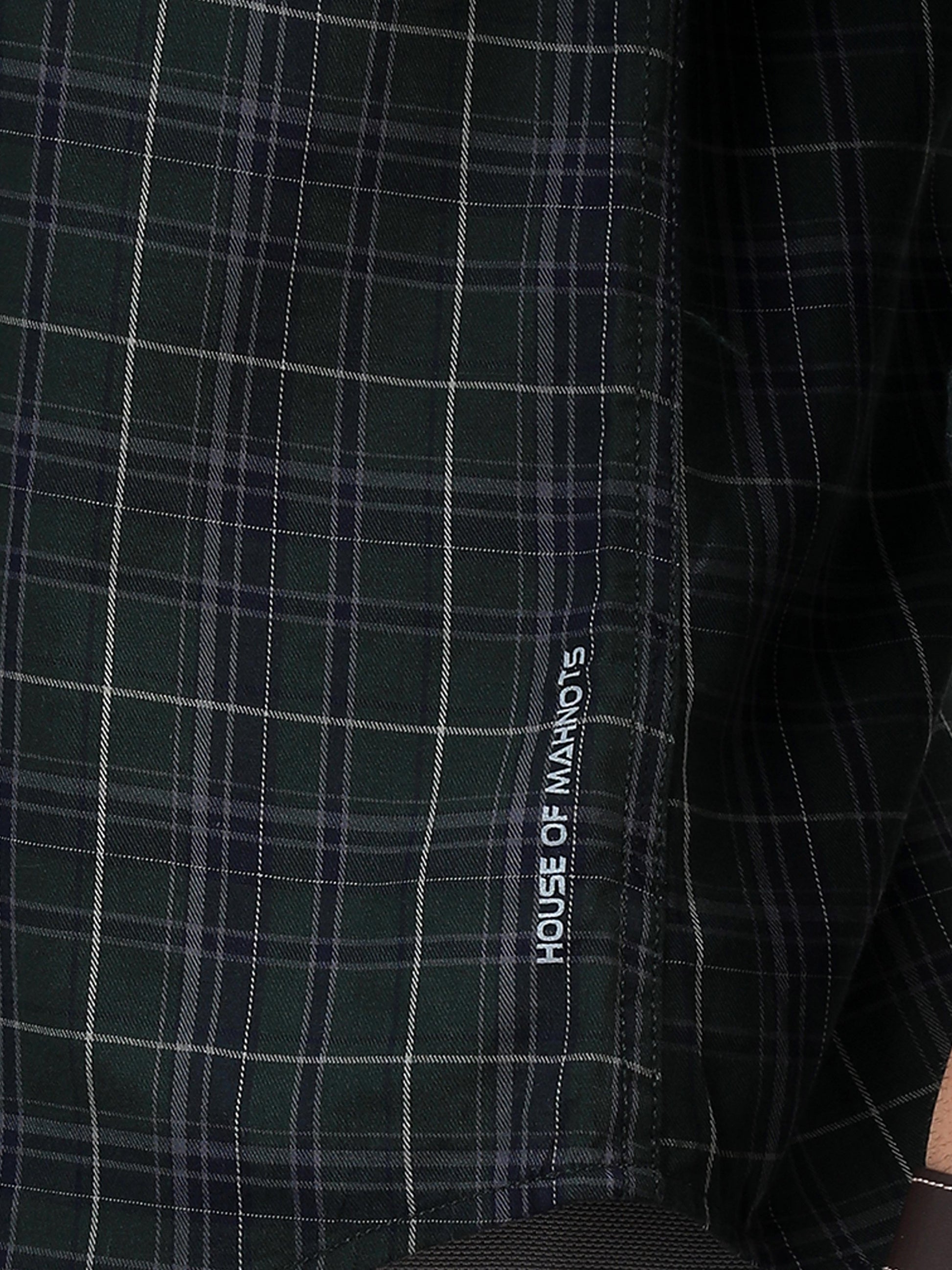 Dark Jungle Green Check Shirt for Men