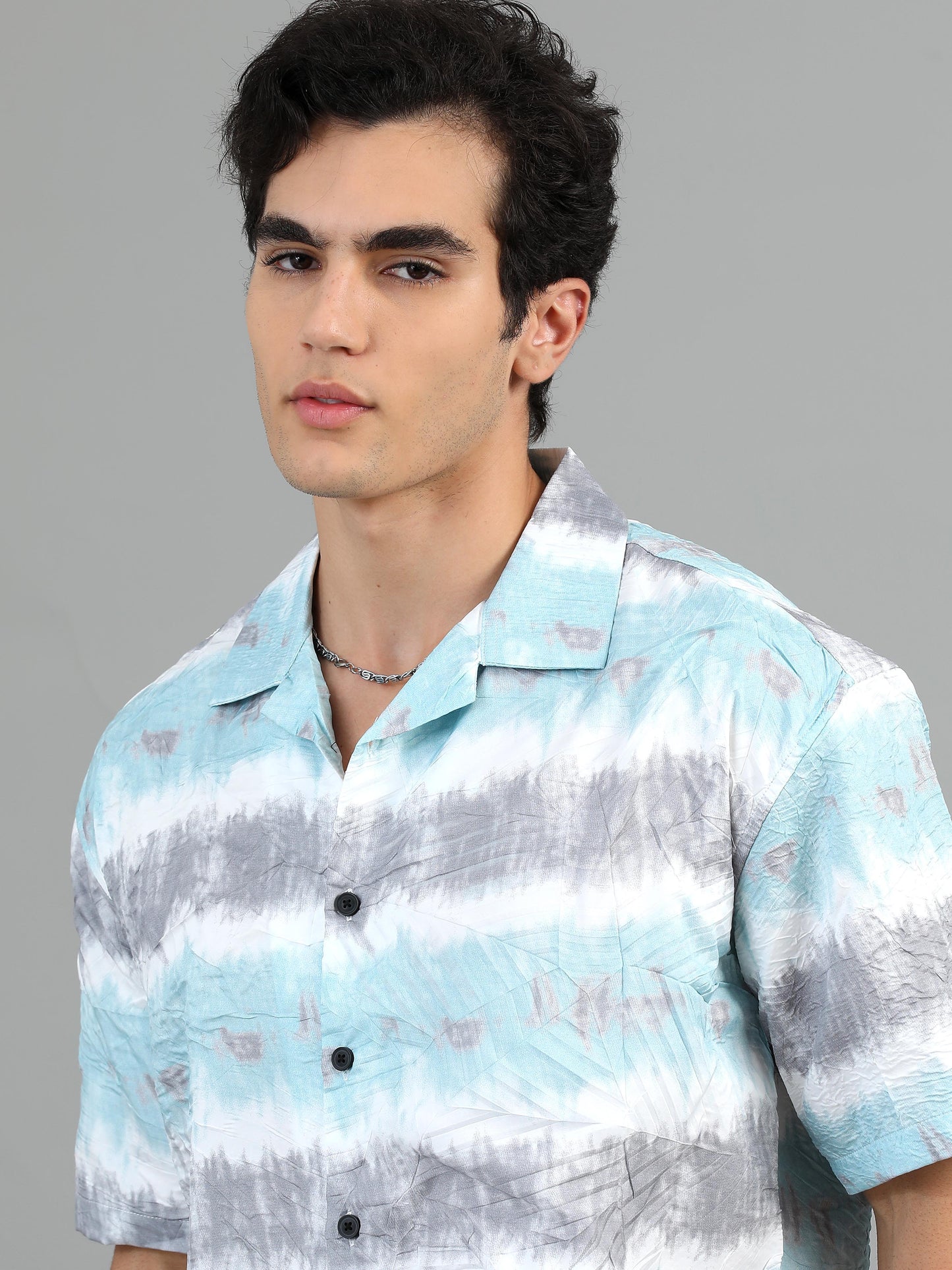 Bangkok Blue Grey printed shirt