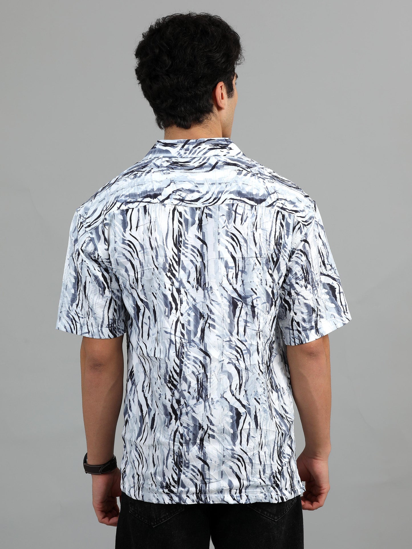 Bangkok Grey black printed shirt