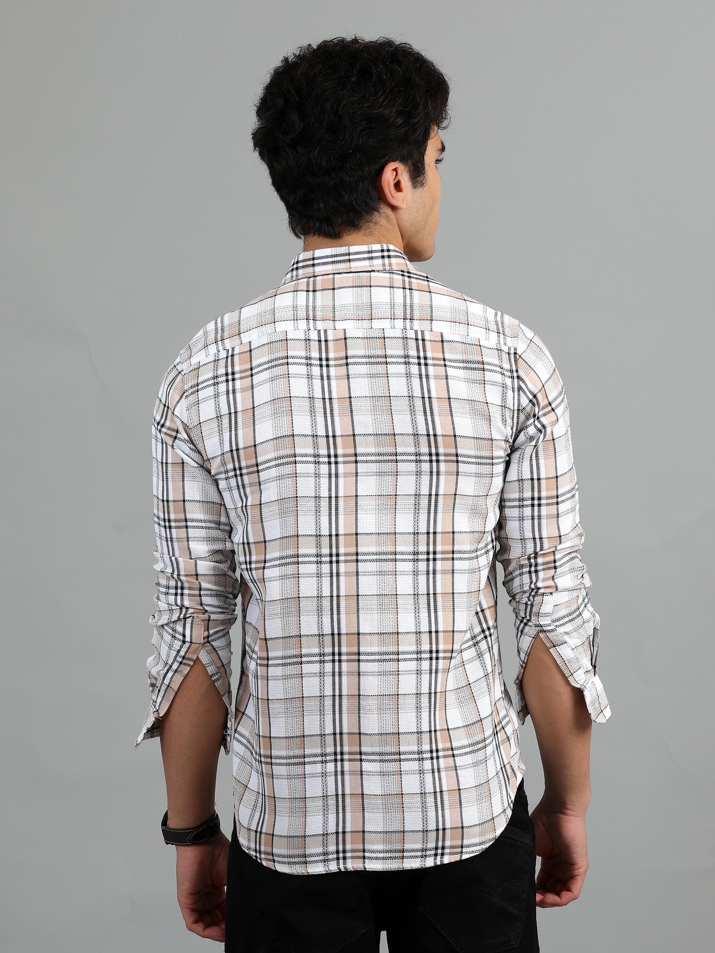 Hanoi Oyster pink white Timeless check shirt