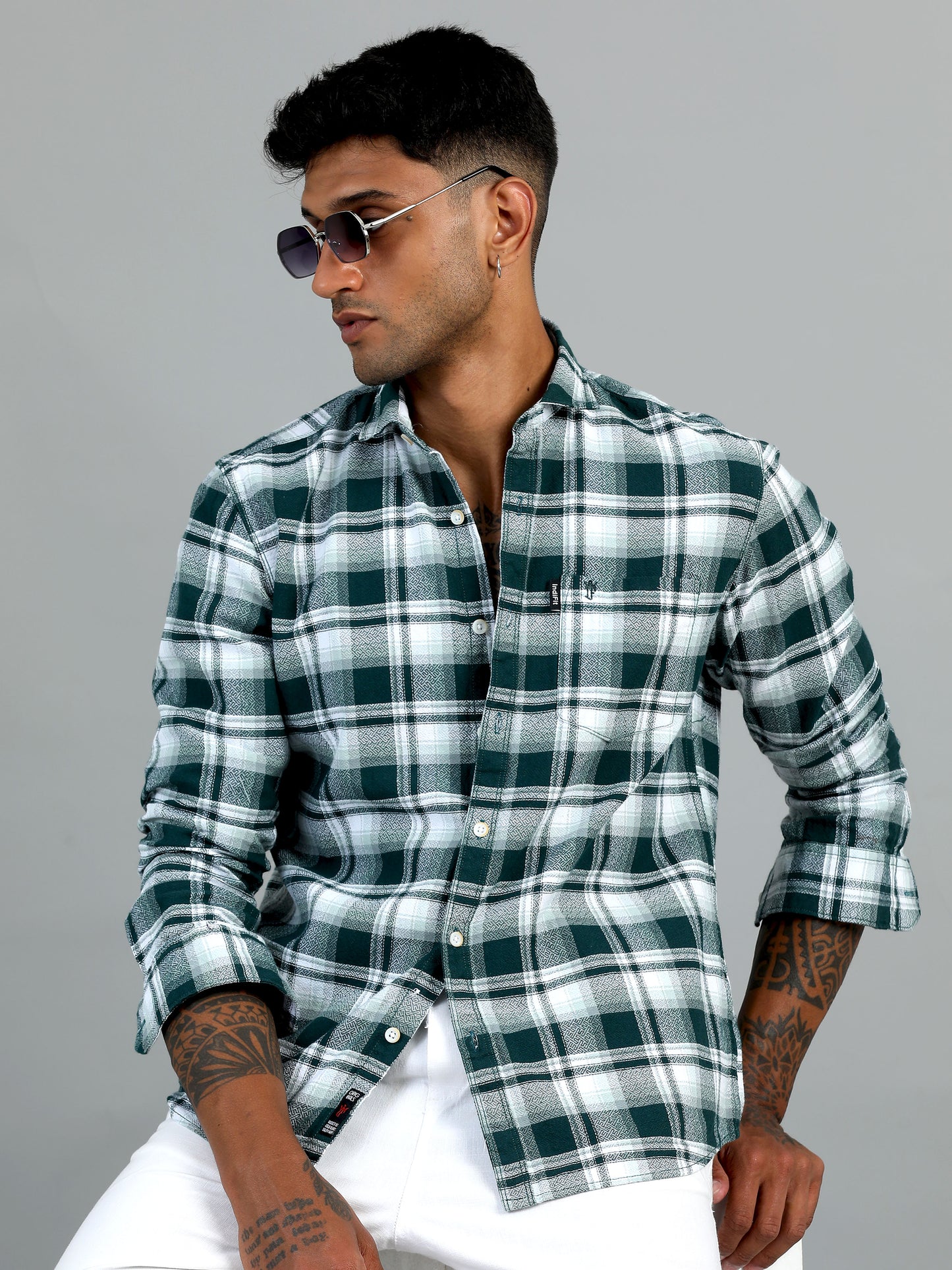 Scuderia Dark Green Checks Shirt