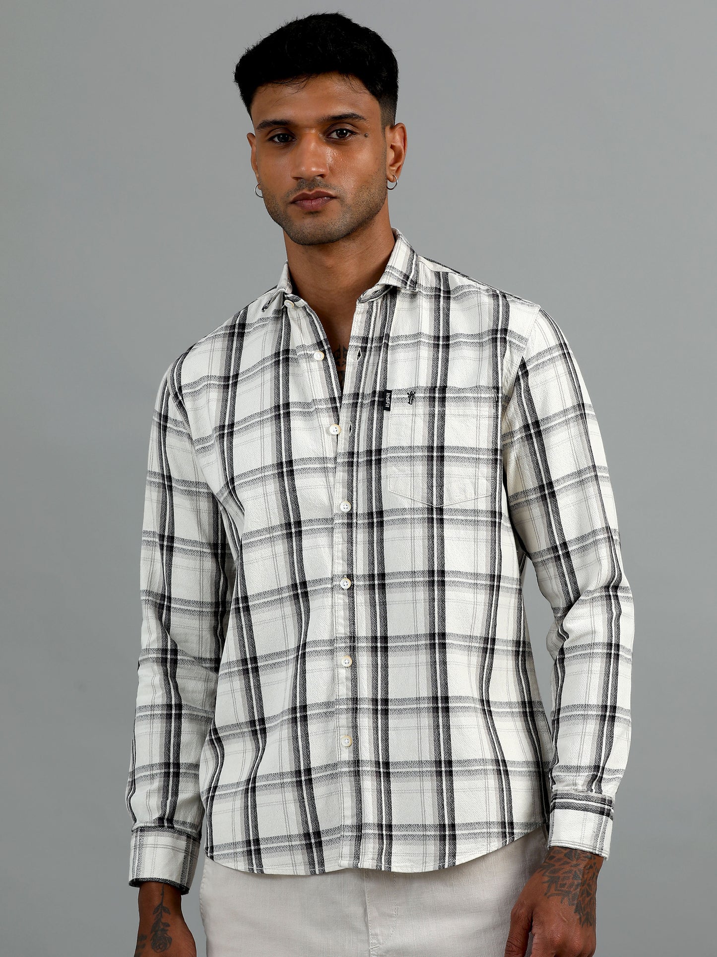 Scuderia White Checks Shirt